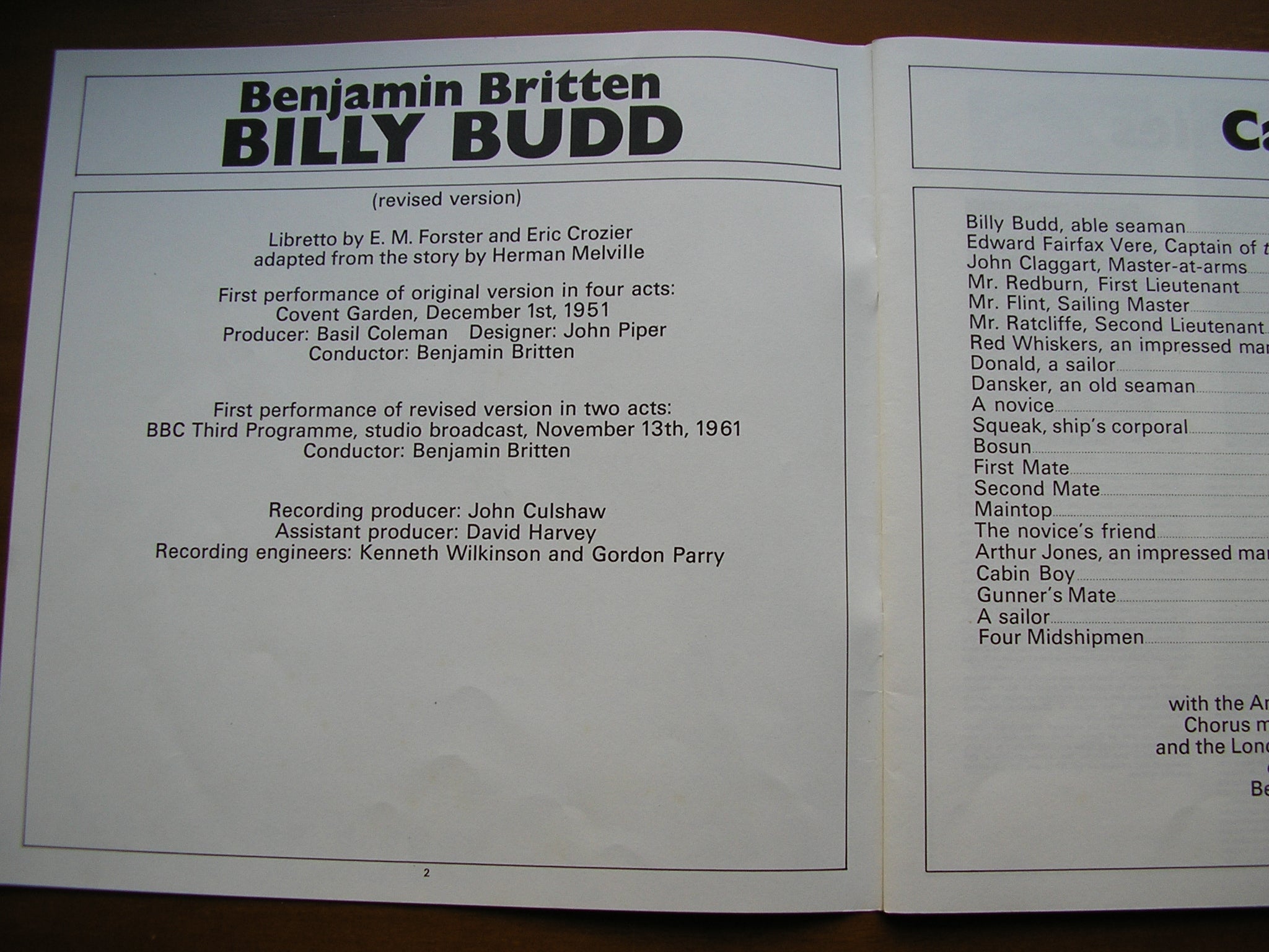 BRITTEN: BILLY BUDD     GLOSSOP / PEARS / LANGDON / LONDON SYMPHONY / BRITTEN   3LP     SET 379-81