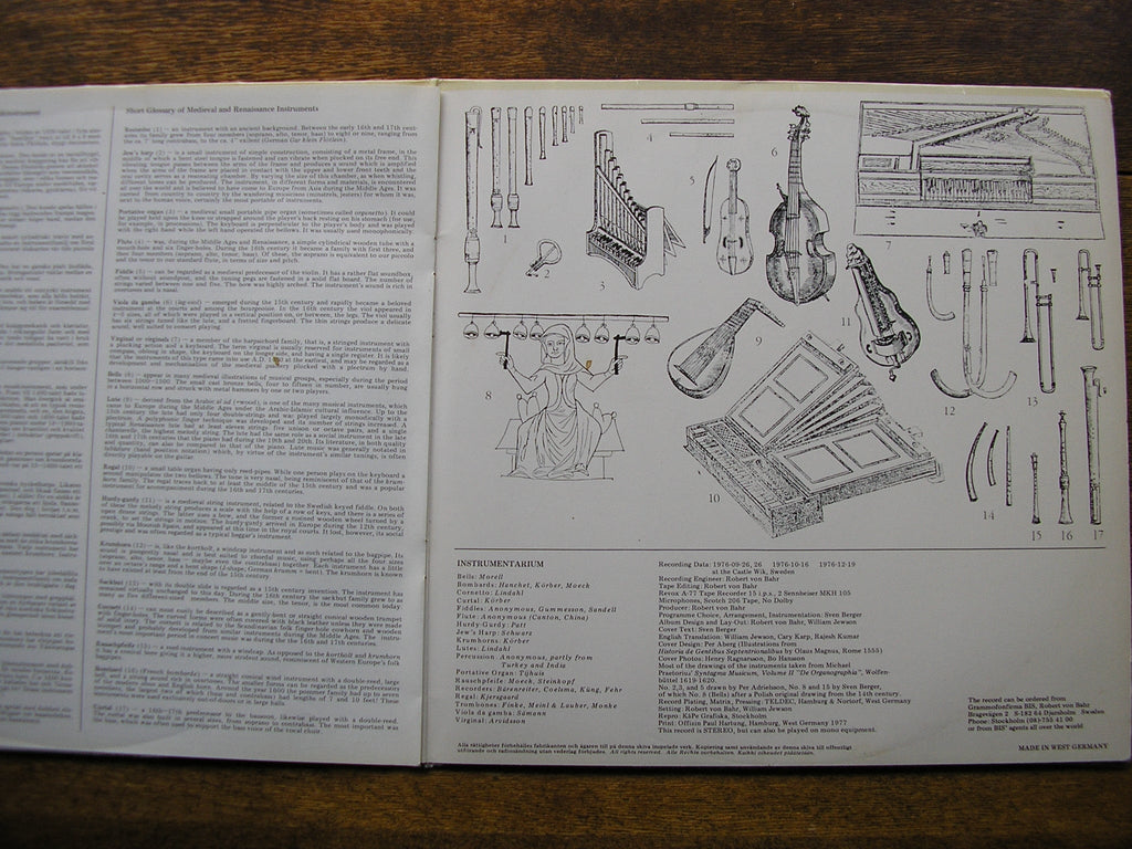 JOCULARES UPSALIENSES   The Four Seasons   SONGS / INSTRUMENTAL PIECES    BIS LP 75