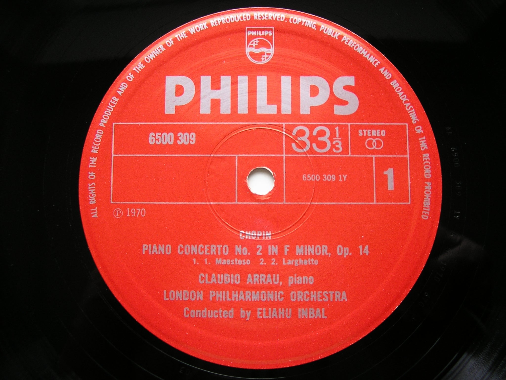 CHOPIN: PIANO CONCERTOS Nos. 1 & 2 / KRAKOWIAK Op. 14     ARRAU / LONDON PHILHARMONIC / INBAL  6500 255 / 6500 309