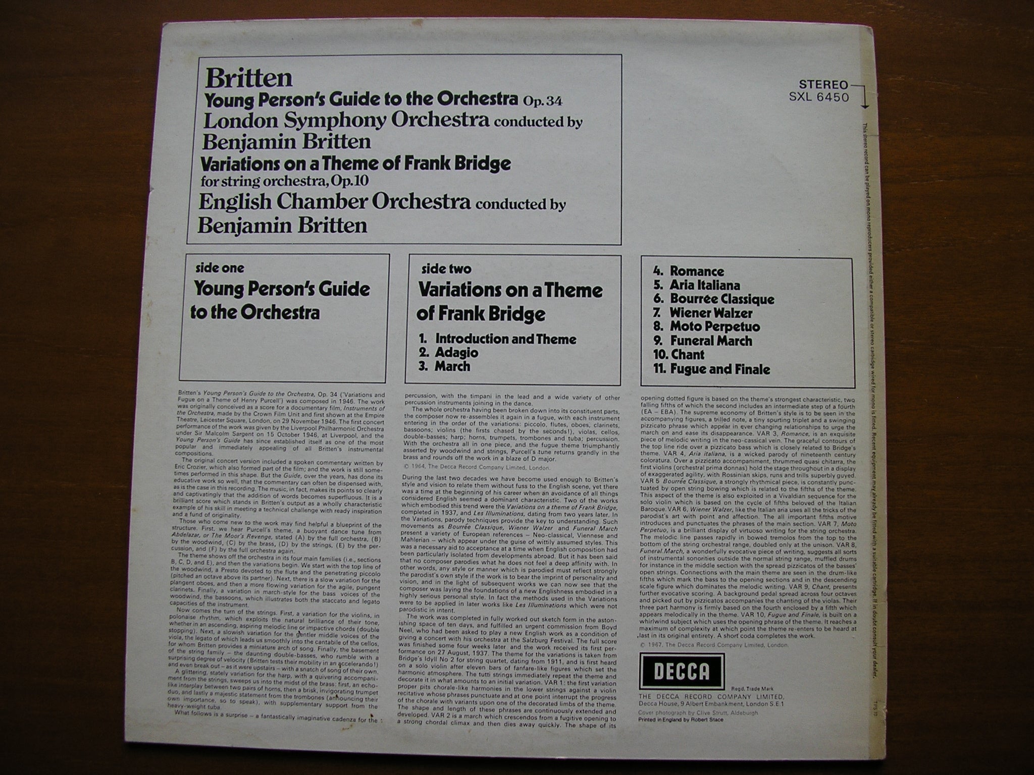 BRITTEN: YOUNG PERSON'S  GUIDE / VARIATIONS ON A  THEME OF FRANK BRIDGE      LSO / ECO / BRITTEN