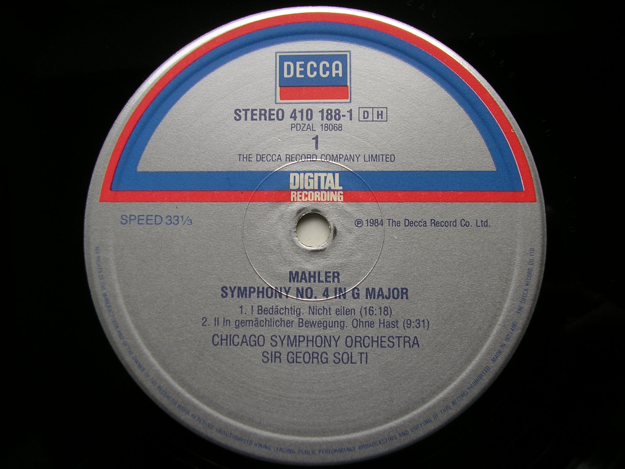 MAHLER: SYMPHONY No. 4     TE KANAWA / CHICAGO SYMPHONY / SOLTI     410 188