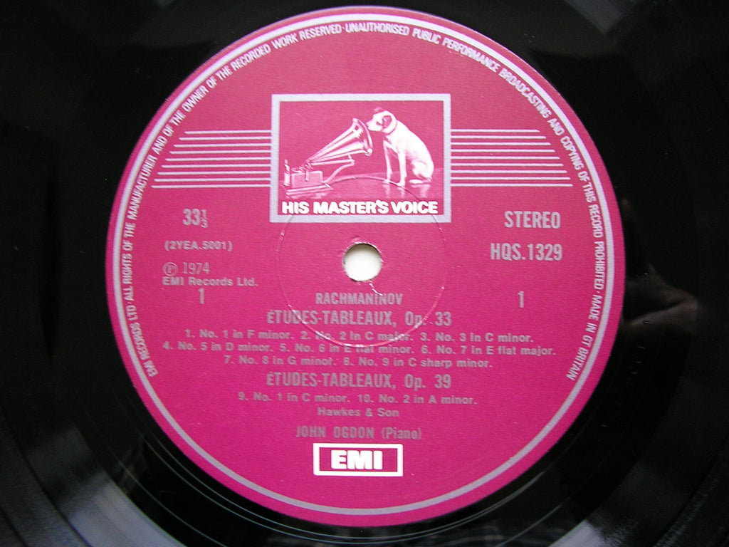 RACHMANINOV: ETUDES TABLEAUX Op. 33  &  Op. 39       JOHN OGDON      HQS 1329