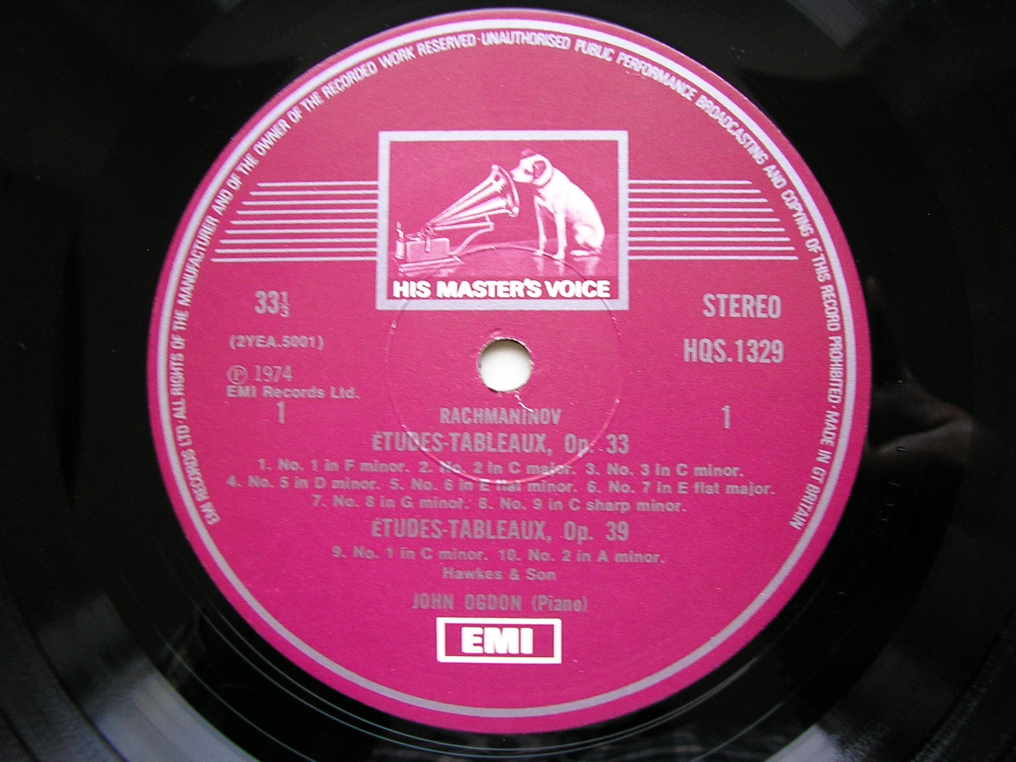 RACHMANINOV: ETUDES TABLEAUX Op. 33  &  Op. 39       JOHN OGDON      HQS 1329