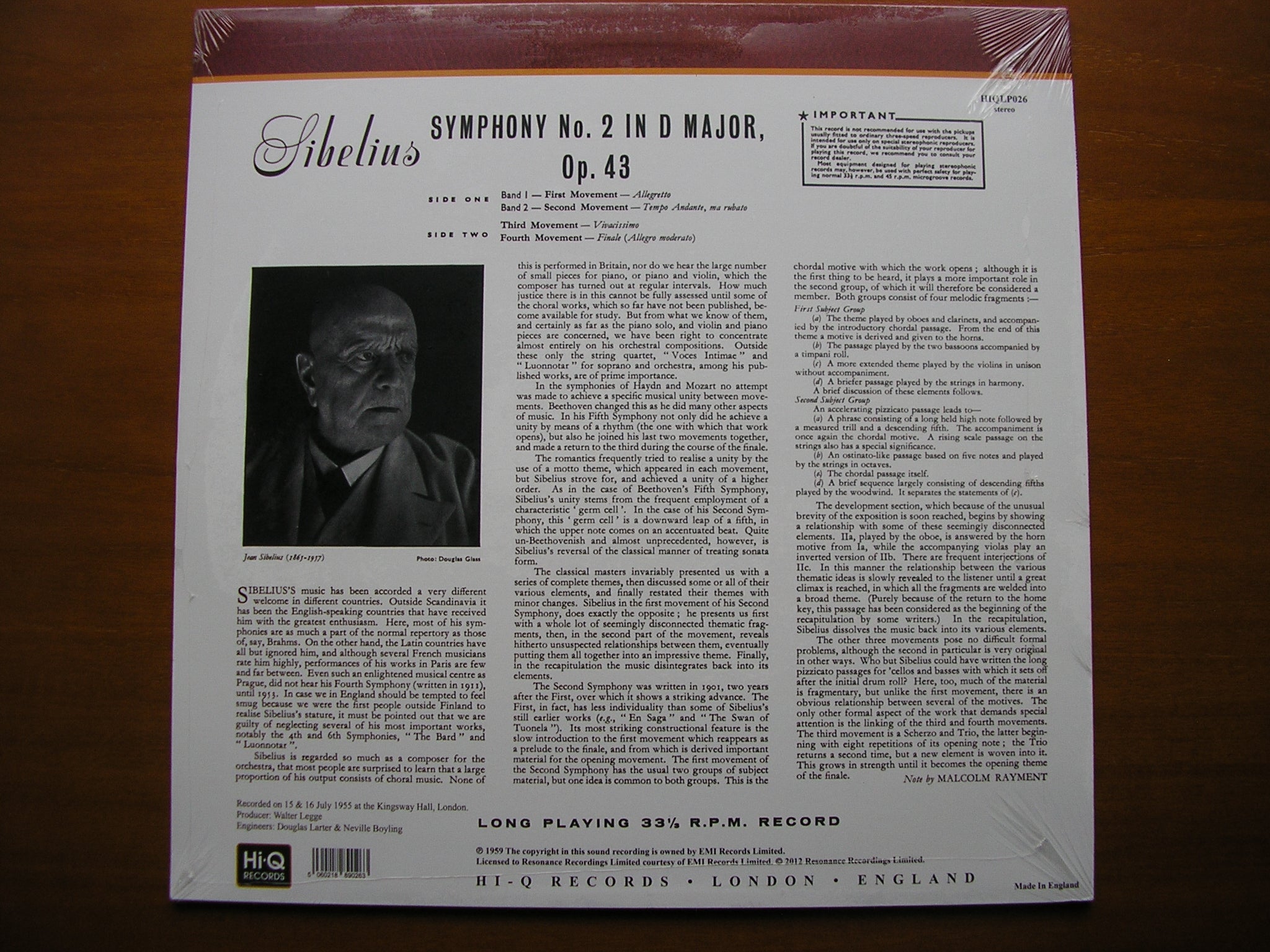 SIBELIUS: SYMPHONY No. 2     KLETZKI / PHILHARMONIA ORCHESTRA     SAX 2280