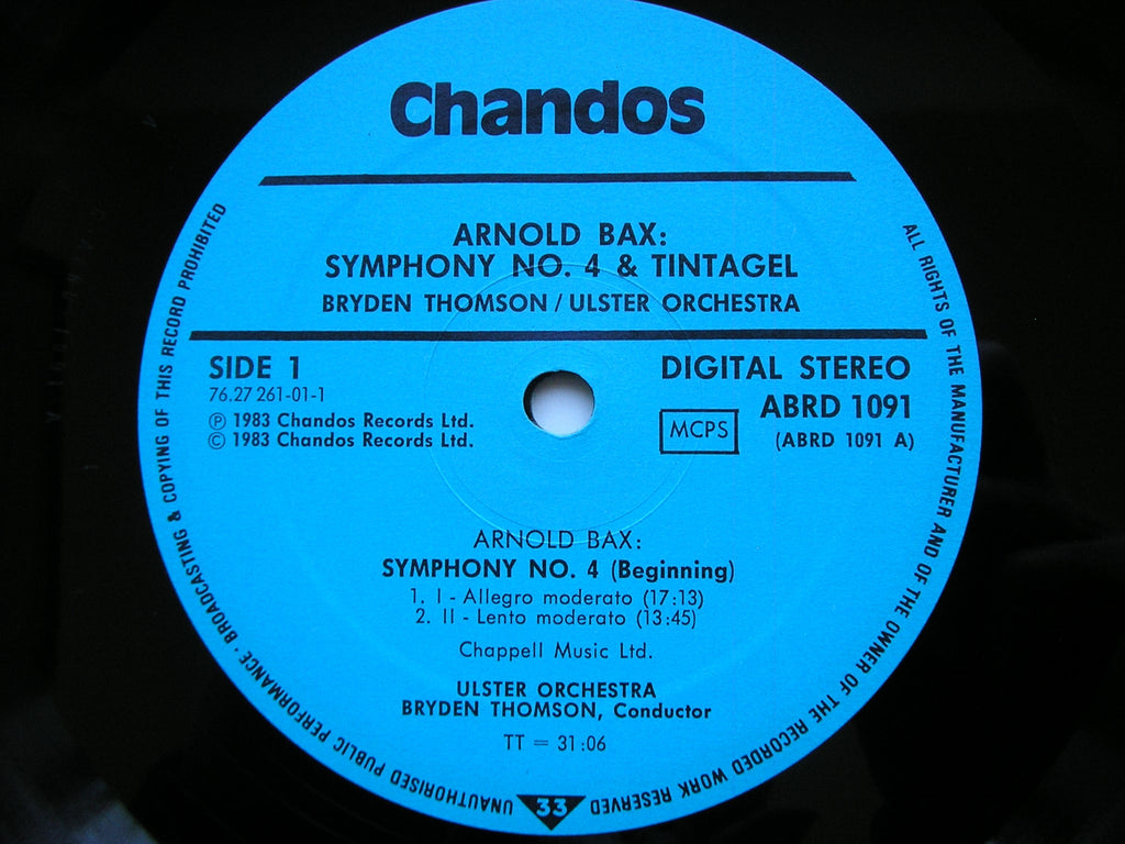 BAX: SYMPHONY No. 4 / TINTAGEL       THOMSON / ULSTER ORCHESTRA      ABRD 1091