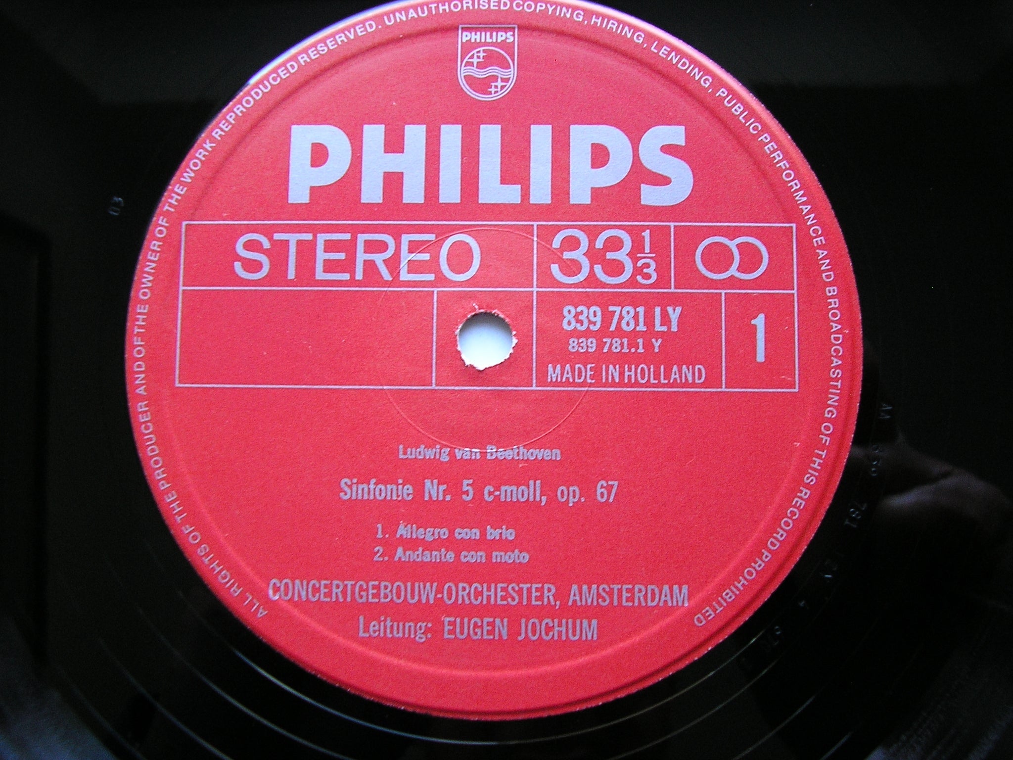 BEETHOVEN: THE NINE SYMPHONIES / FOUR OVERTURES    JOCHUM / CONCERTGEBOUW ORCHESTRA AMSTERDAM   9 LP