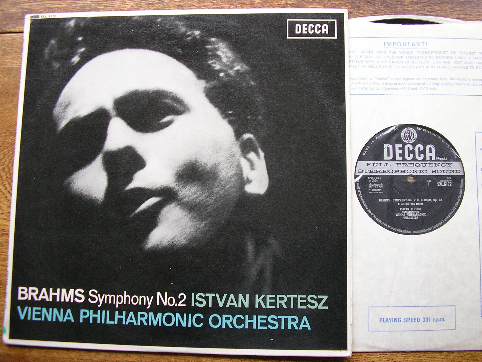 SXL 6172 BRAHMS: SYMPHONY No. 2 ISTVAN KERTESZ / VIENNA PHILHARMONIC