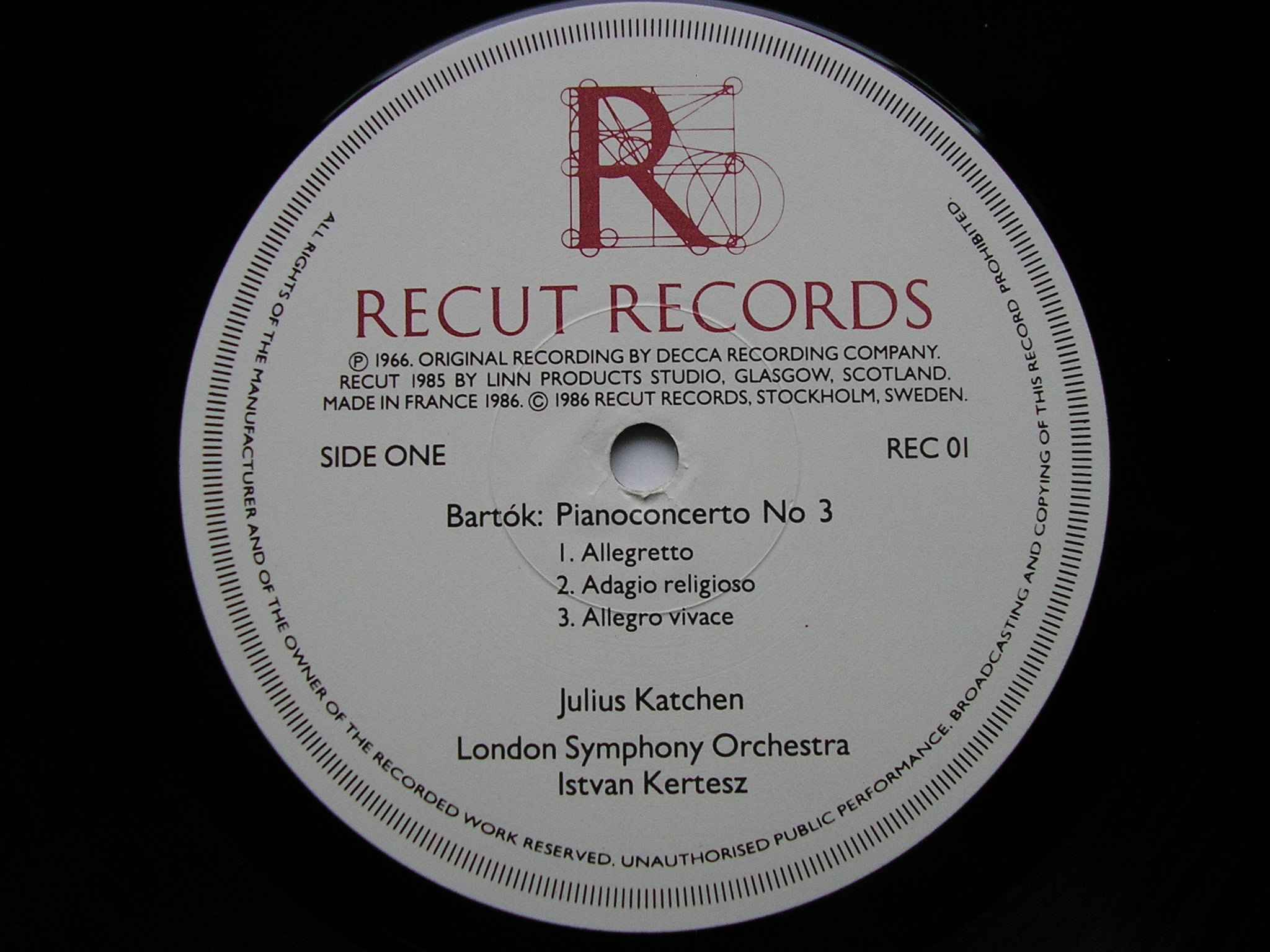 BARTOK: PIANO CONCERTO No. 3 / RAVEL: PIANO CONCERTO in G       KATCHEN / LONDON SYMPHONY / KERTESZ      REC 01