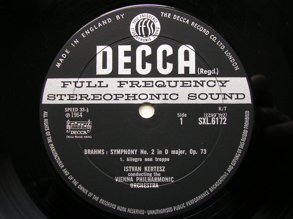 SXL 6172 BRAHMS: SYMPHONY No. 2 ISTVAN KERTESZ / VIENNA PHILHARMONIC