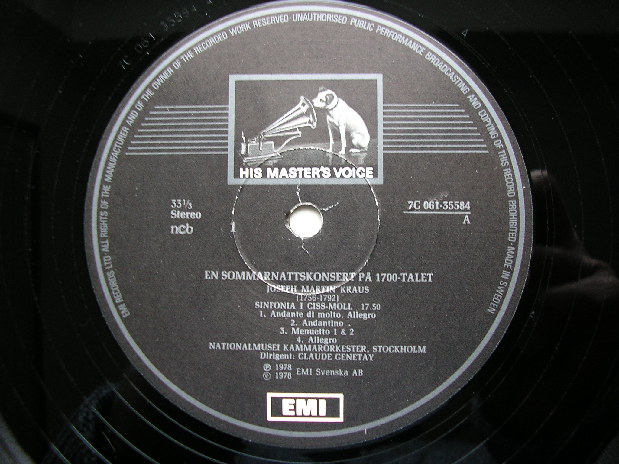 ROMAN / KRAUS / JOHNSEN: ORCHESTRAL MUSIC    STOCKHOLM CHAMBER ORCHESTRA / GENETAY     061 - 35584