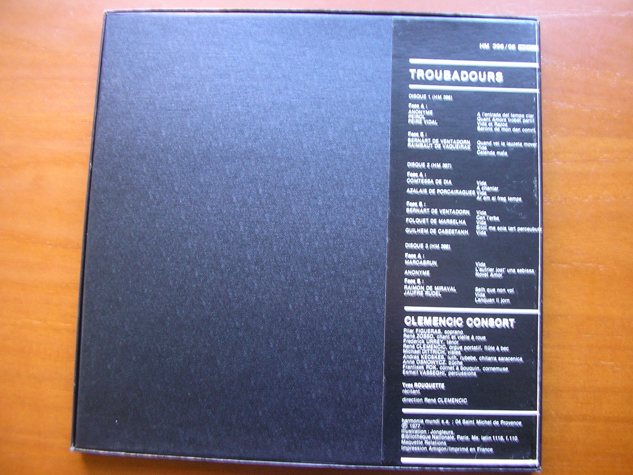 TROUBADORS: SONGS OF THE 12th CENTURY      CLEMENCIC CONSORT / CLEMENCIC    3LP    HM 396-8