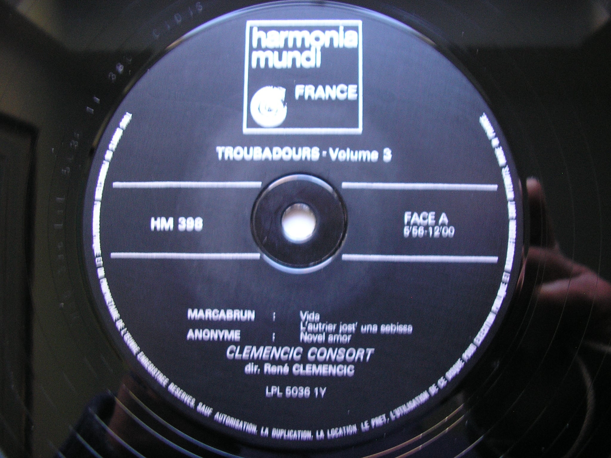 TROUBADORS: SONGS OF THE 12th CENTURY      CLEMENCIC CONSORT / CLEMENCIC    3LP    HM 396-8