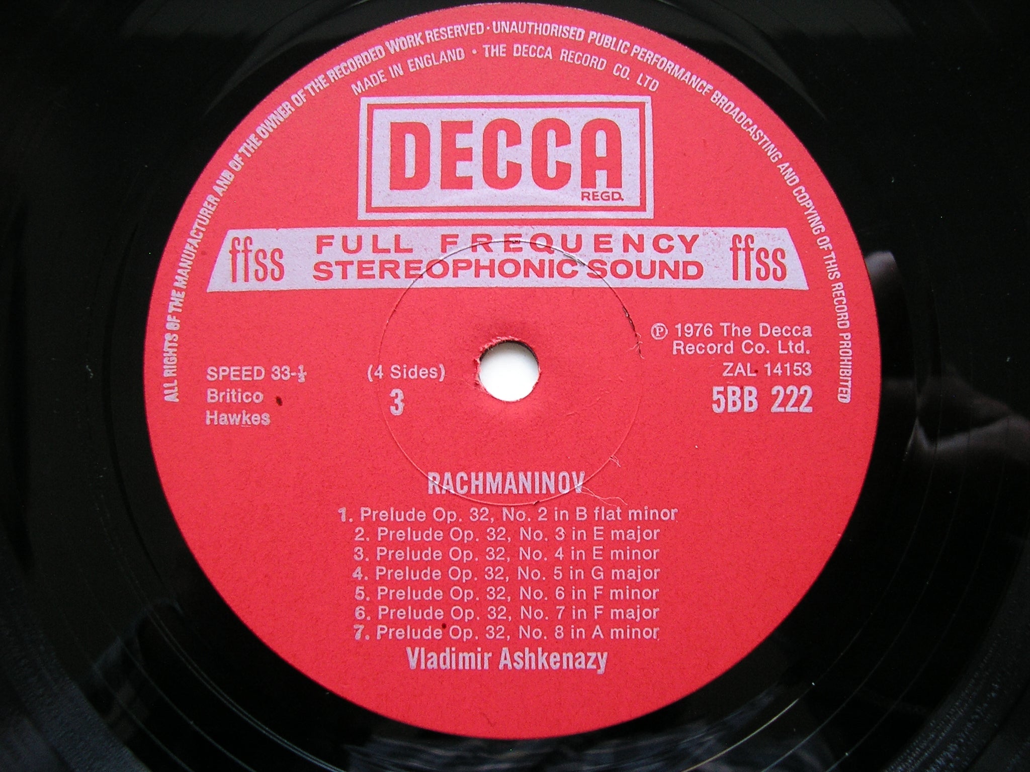 RACHMANINOV: 24 PRELUDES     VLADIMIR ASHKENAZY      2LP     5BB 221-2