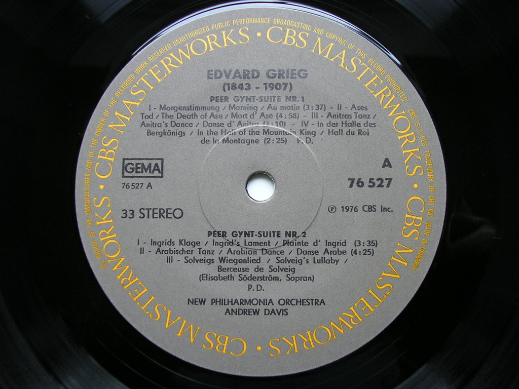 GRIEG: PEER GYNT Suites Nos. 1 & 2 / FIVE SONGS     SODERSTROM / NEW PHILHARMONIA / DAVIS     76527