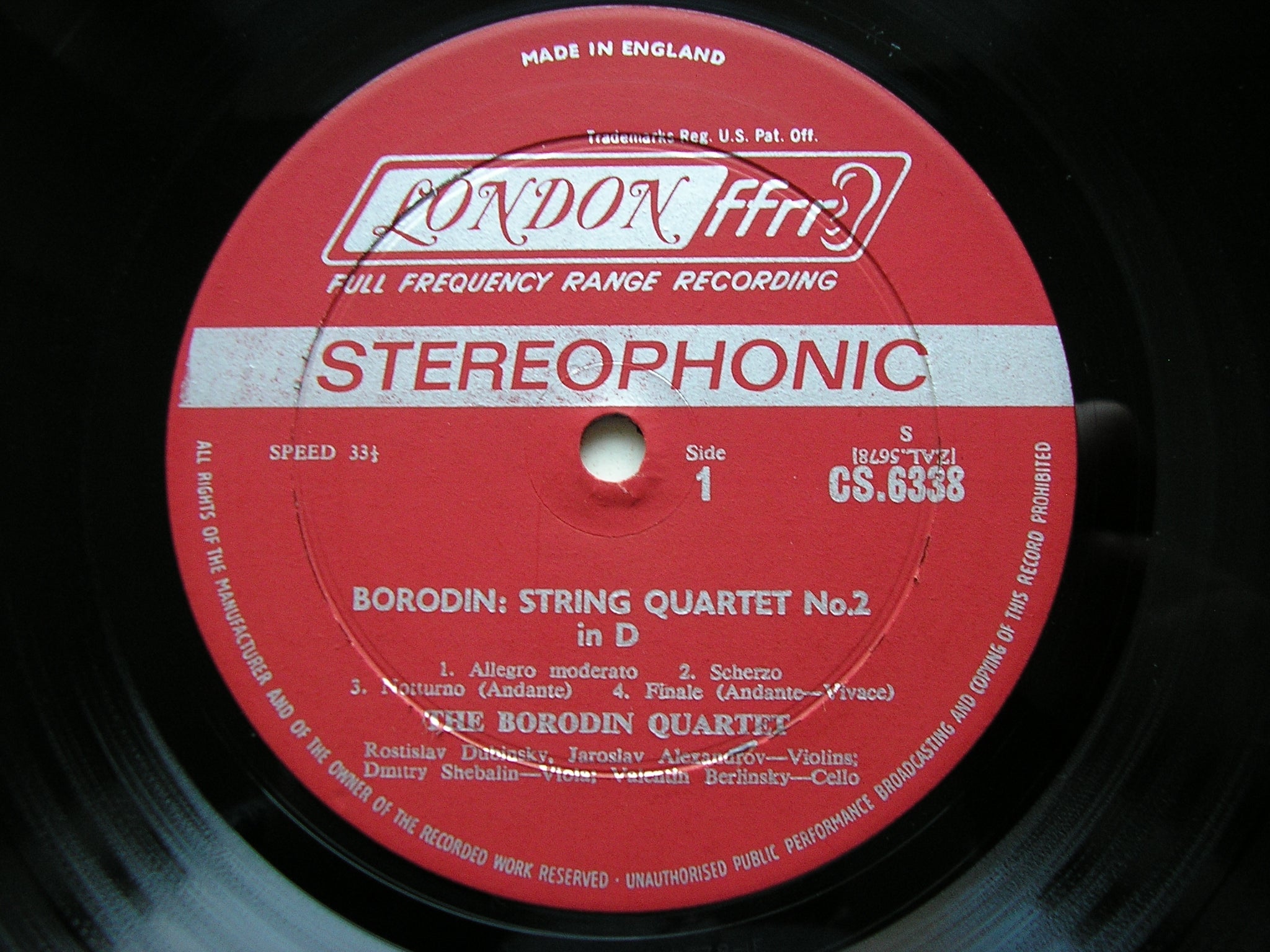 BORODIN: STRING QUARTET No. 2 / SHOSTAKOVICH: STRING QUARTET No. 8   BORODIN QUARTET   CS 6338