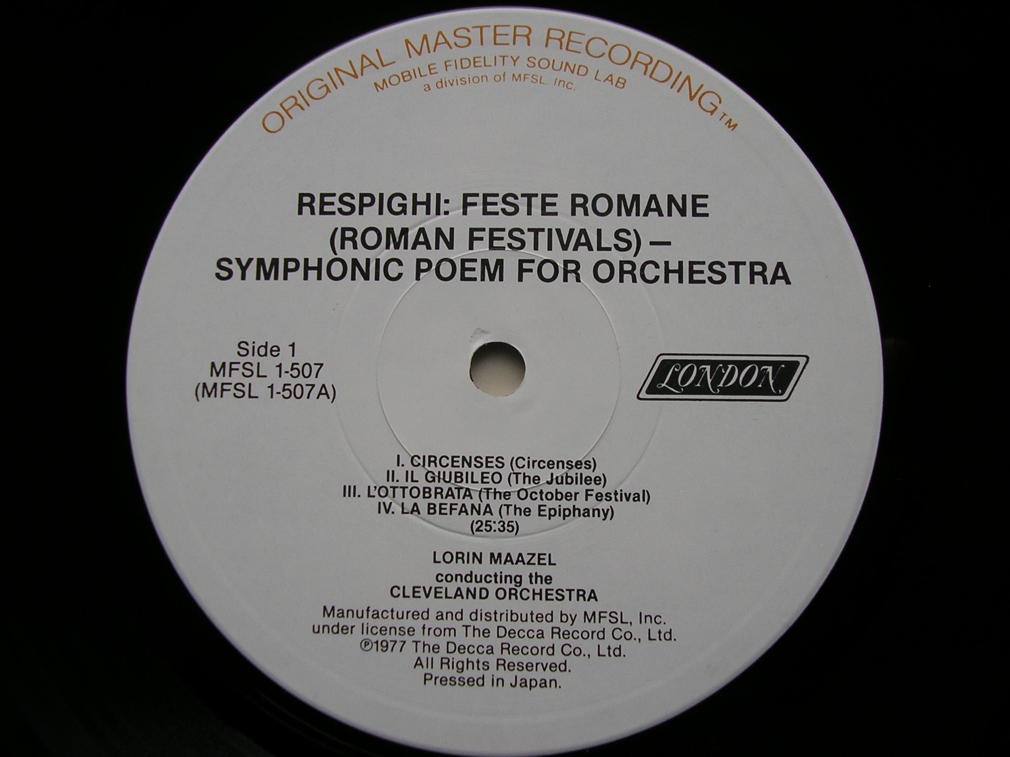 RESPIGHI: PINES OF ROME / FOUNTAINS OF ROME     LORIN MAAZEL / CLEVELAND ORCHESTRA   MFSL 1 - 507