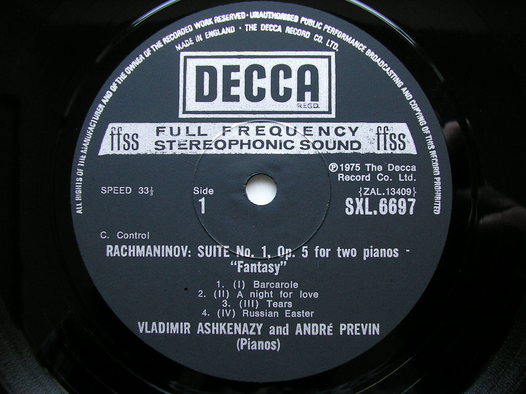 RACHMANINOV: SUITES Nos. 1 & 2 FOR TWO PIANOS     VLADIMIR ASHKENAZY / ANDRE PREVIN     SXL6697