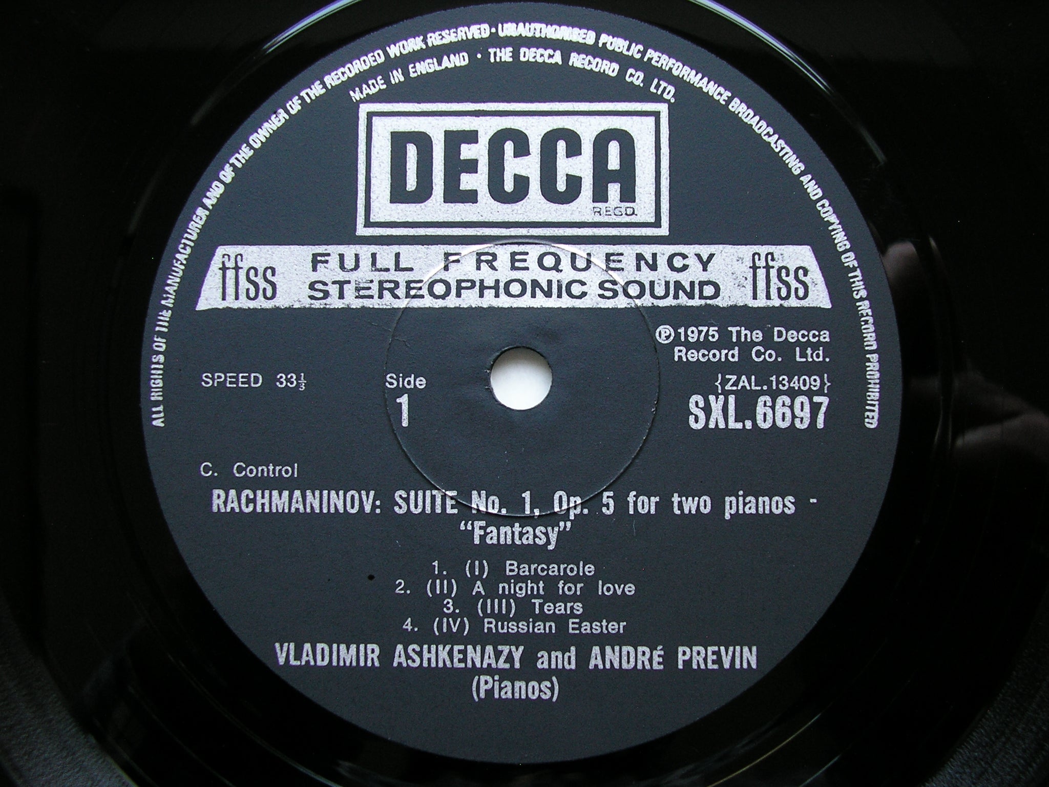 RACHMANINOV: SUITES Nos. 1 & 2 FOR TWO PIANOS     VLADIMIR ASHKENAZY / ANDRE PREVIN     SXL6697