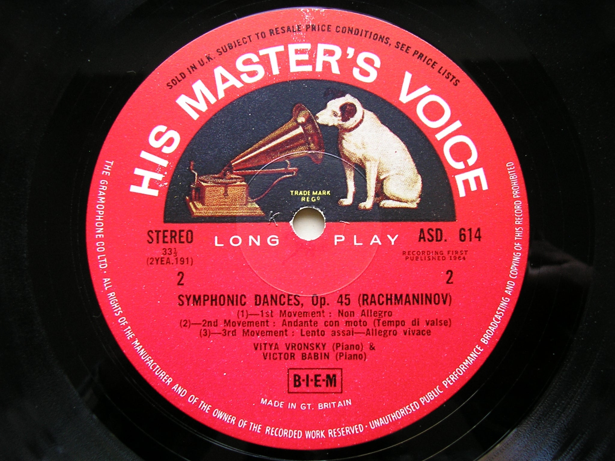 MUSIC FOR TWO PIANOS: RACHMANINOV / BIZET / LUTOSLAWSKI      VRONSKY & BABIN     ASD 614