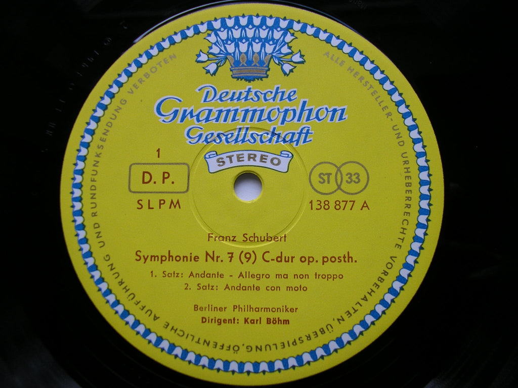 SCHUBERT: SYMPHONY No. 9 'Great C major'         KARL BOHM / BERLIN PHILHARMONIC    138 877