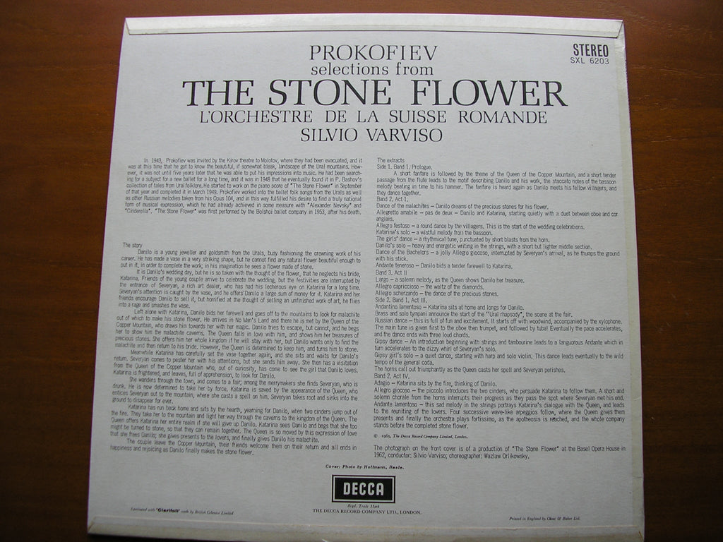 PROKOFIEV: THE STONE FLOWER       SILVIO VARVISO / SUISSE ROMANDE      SXL 6203