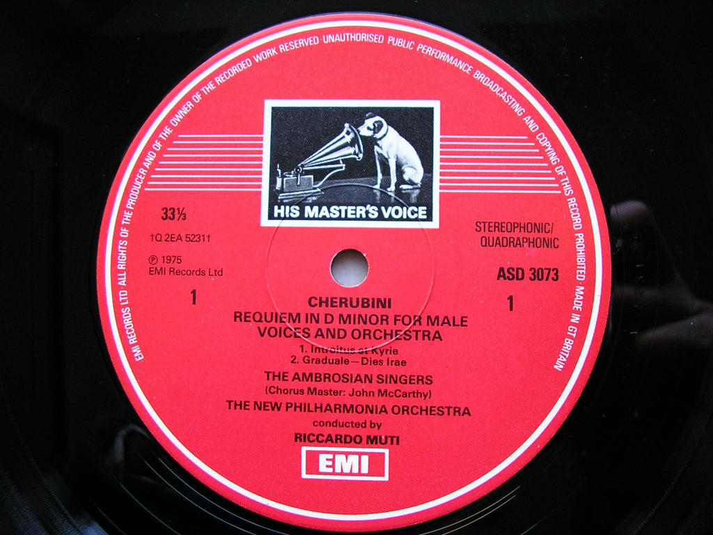 CHERUBINI: REQUIEM  (1836)    AMBROSIAN SINGERS / NEW PHILHARMONIA / MUTI     ASD 3073