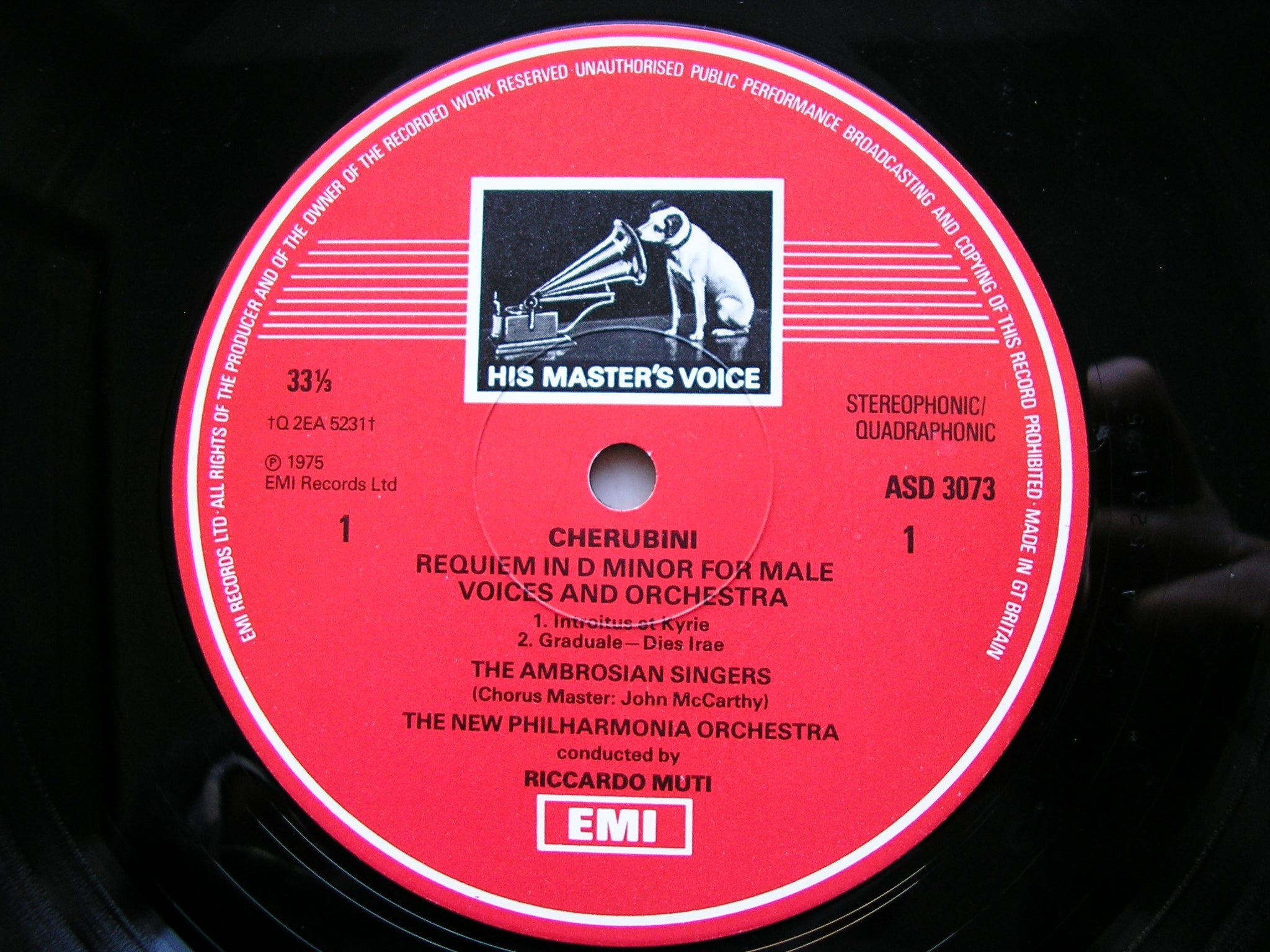 CHERUBINI: REQUIEM  (1836)    AMBROSIAN SINGERS / NEW PHILHARMONIA / MUTI     ASD 3073