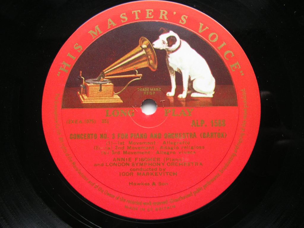 BARTOK: PIANO CONCERTO No. 3 / DANCE SUITE      FISCHER / LONDON SYMPHONY / PHILHARMONIA / MARKEVITCH     ALP 1588