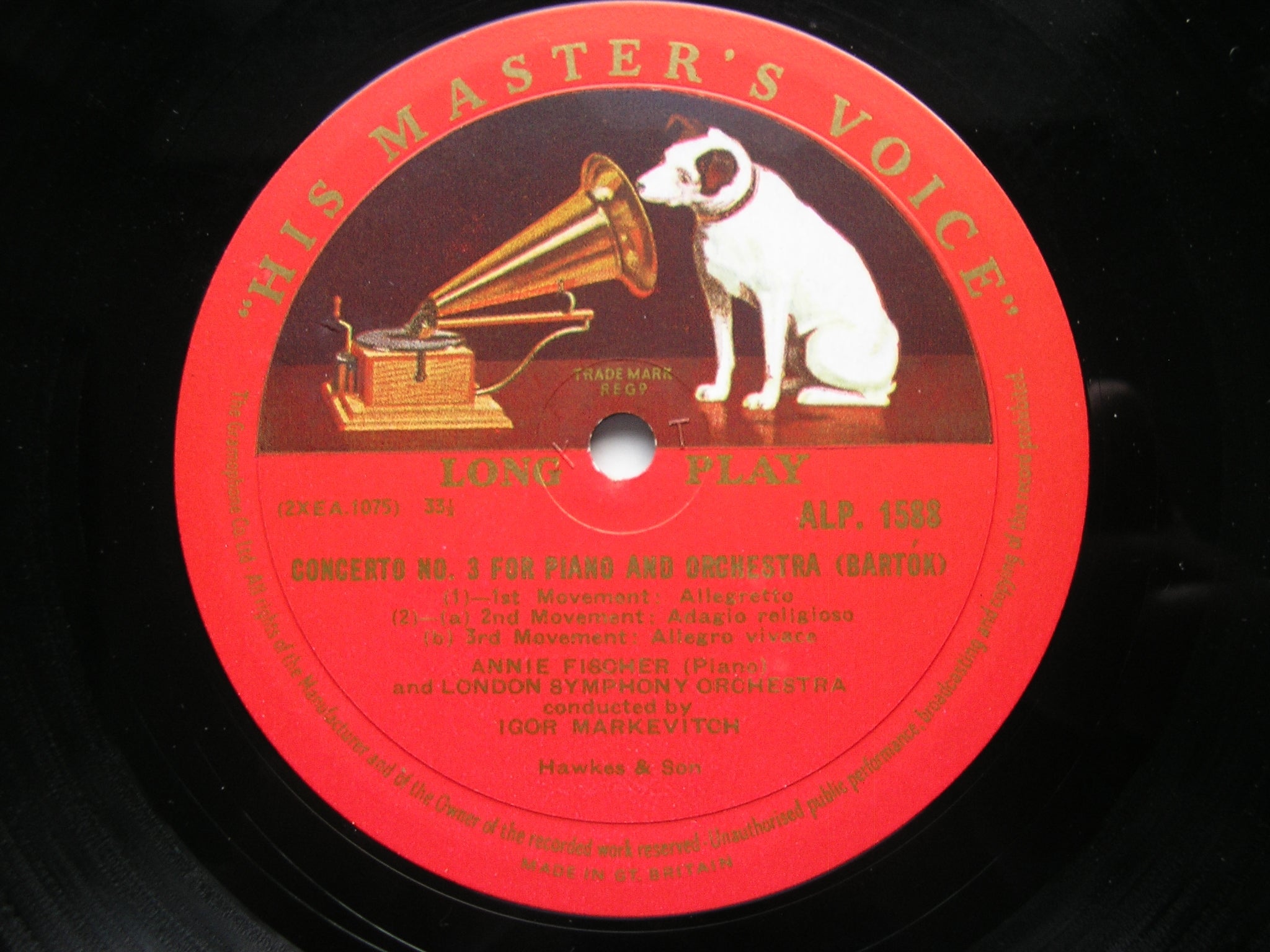 BARTOK: PIANO CONCERTO No. 3 / DANCE SUITE      FISCHER / LONDON SYMPHONY / PHILHARMONIA / MARKEVITCH     ALP 1588