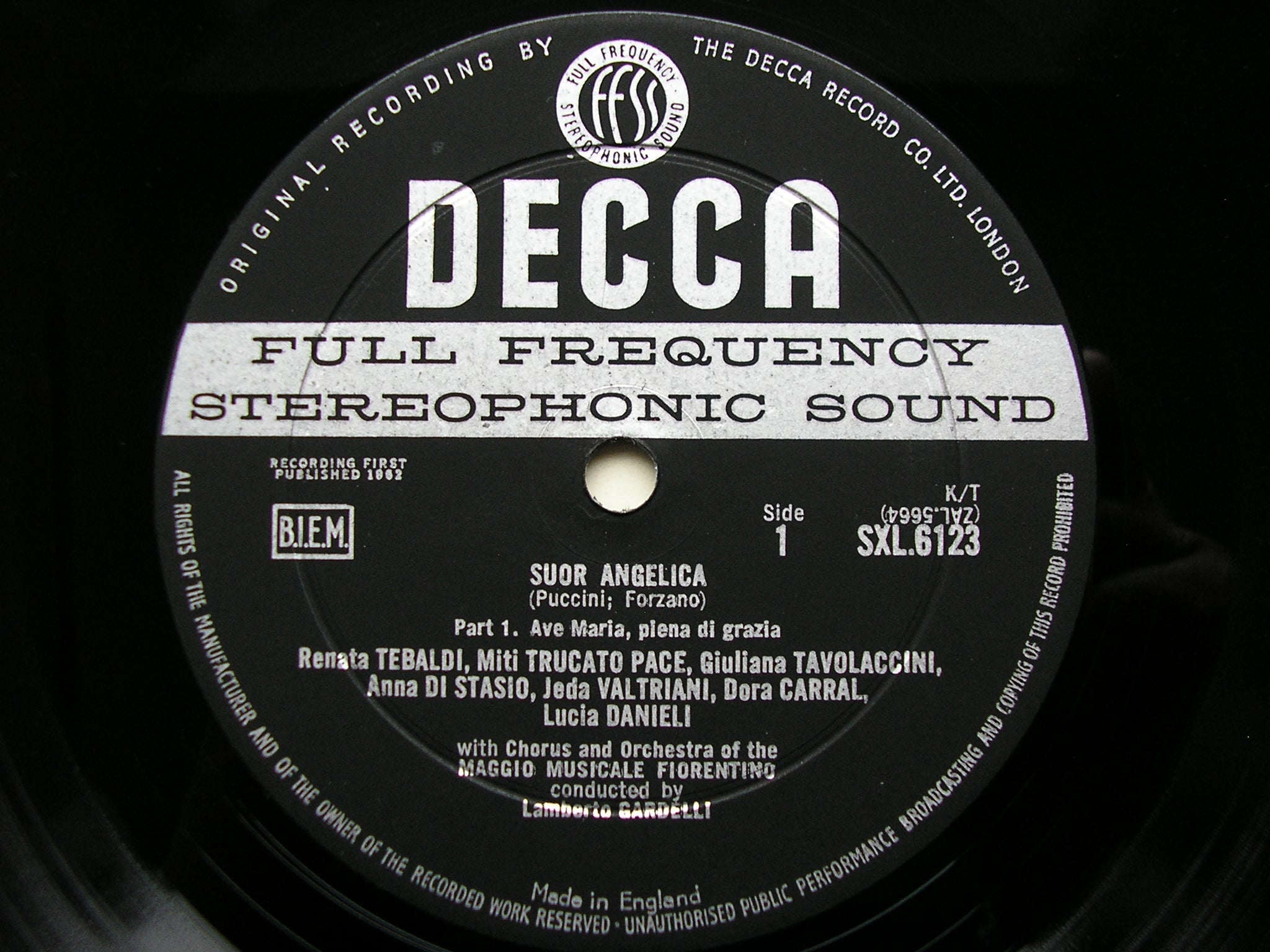 SXL 6123  PUCCINI: SUOR ANGELICA    TEBALDI / SIMIONATO / MMF / GARDELLI     ED1