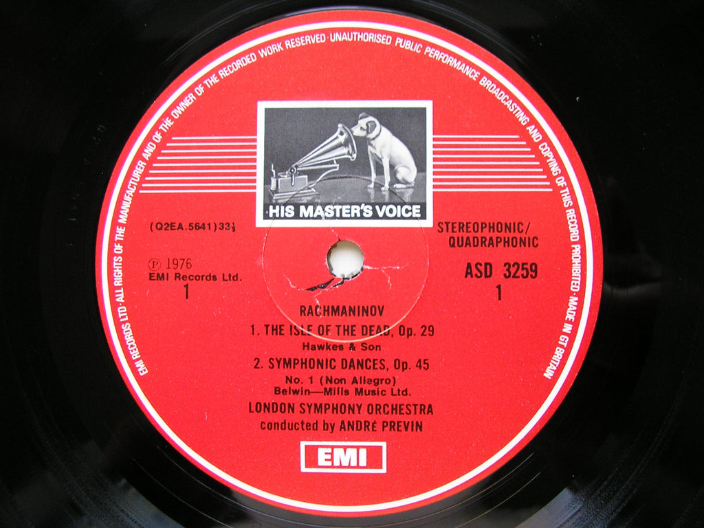 RACHMANINOV: SYMPHONIC DANCES / THE ISLE OF THE DEAD      PREVIN / LONDON SYMPHONY     ASD 3259