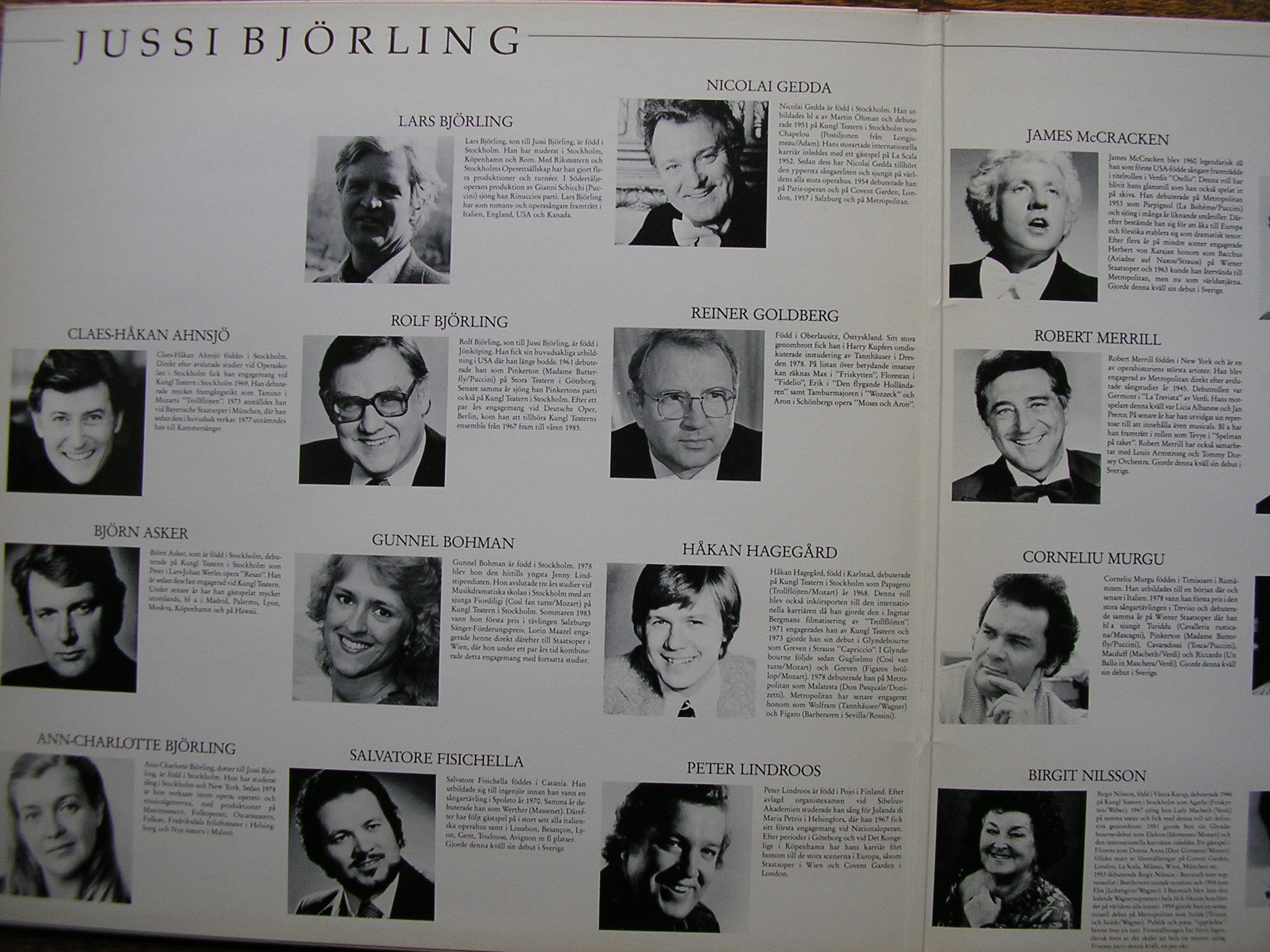JUSSI BJORLING MEMORIAL CONCERT   NILSSON / DI STEFANO / GEDDA / MERRILL / FISICHELLA /  McCRACKEN    SLT 33275 / 6