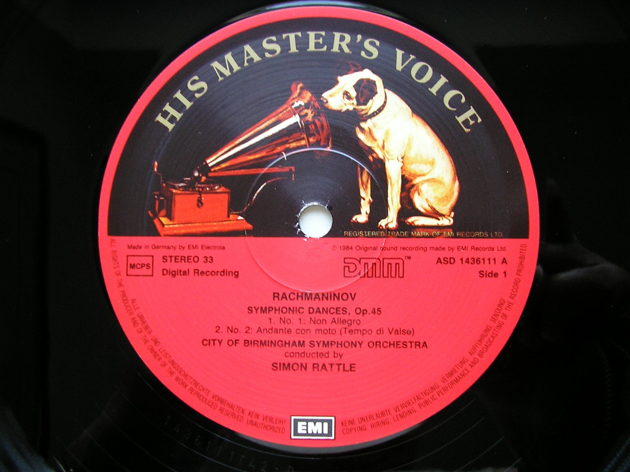 RACHMANINOV: SYMPHONIC DANCES / VOCALISE    RATTLE / CITY OF BIRMINGHAM SYMPHONY     ASD 1436111