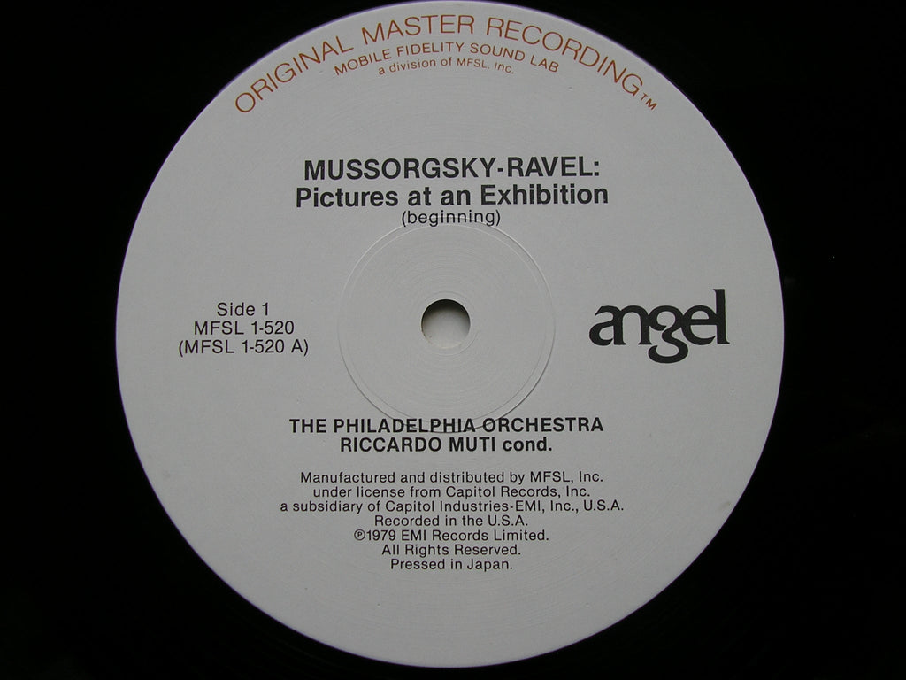 MUSSORGSKY: PICTURES AT AN EXHIBITION / STRAVINSKY: THE FIREBIRD Suite      MUTI / PHILADELPHIA ORCHESTRA     MFSL 1-520
