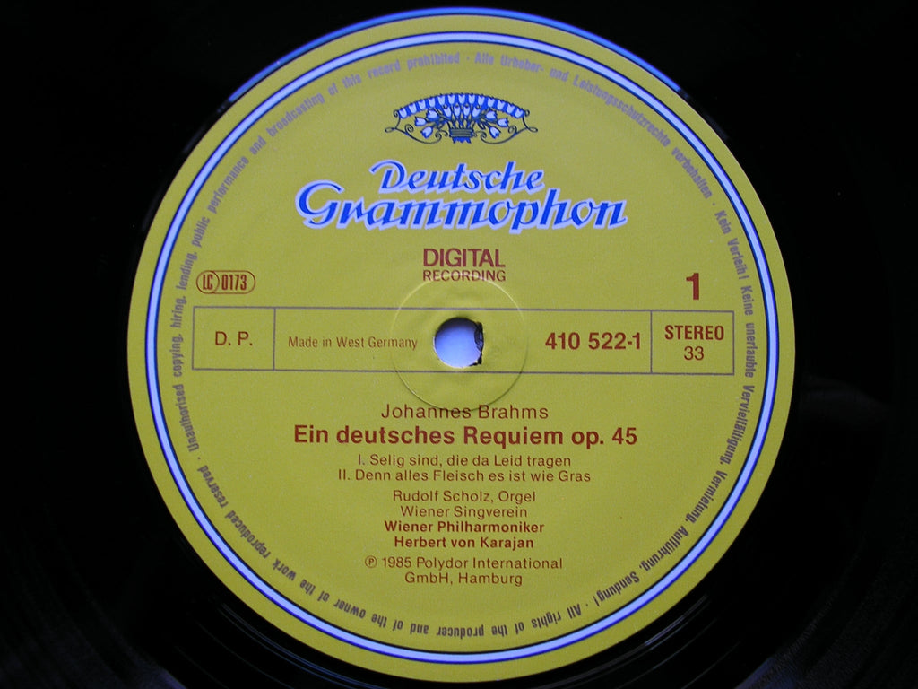 BRAHMS: EIN DEUTSCHES REQUIEM / BRUCKNER: TE DEUM     SOLOISTS / VIENNA PHILHARMONIC / KARAJAN    2LP    410 521