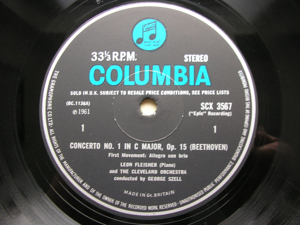 BEETHOVEN: PIANO CONCERTO No. 1    FLEISHER / CLEVELAND ORCHESTRA / SZELL     SCX 3567
