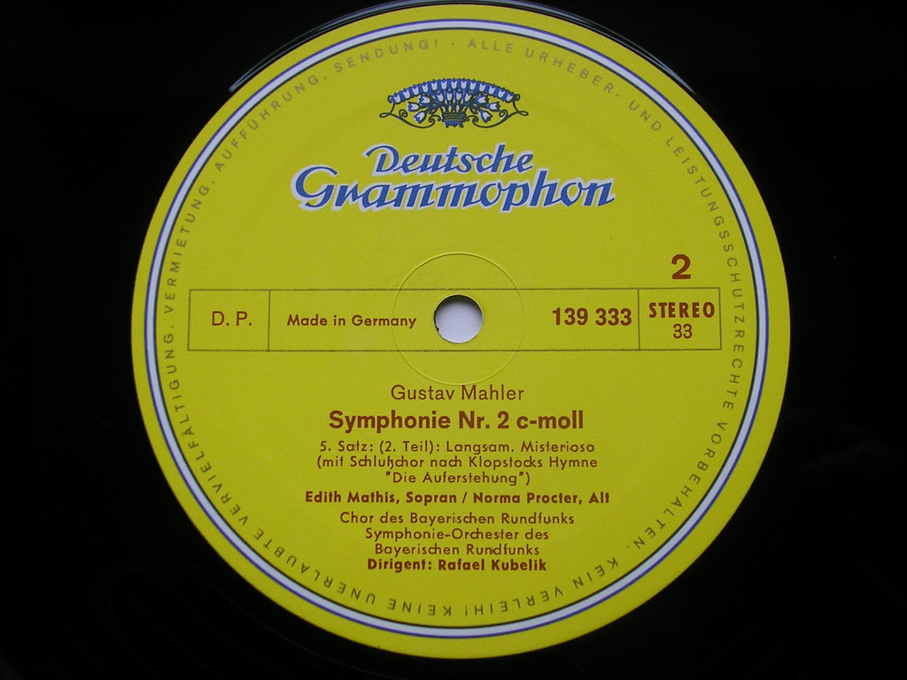 MAHLER: SYMPHONY No. 2 'Resurrection'     MATHIS / PROCTER / BAVARIAN RADIO SYMPHONY / KEBELIK    139 332 / 3
