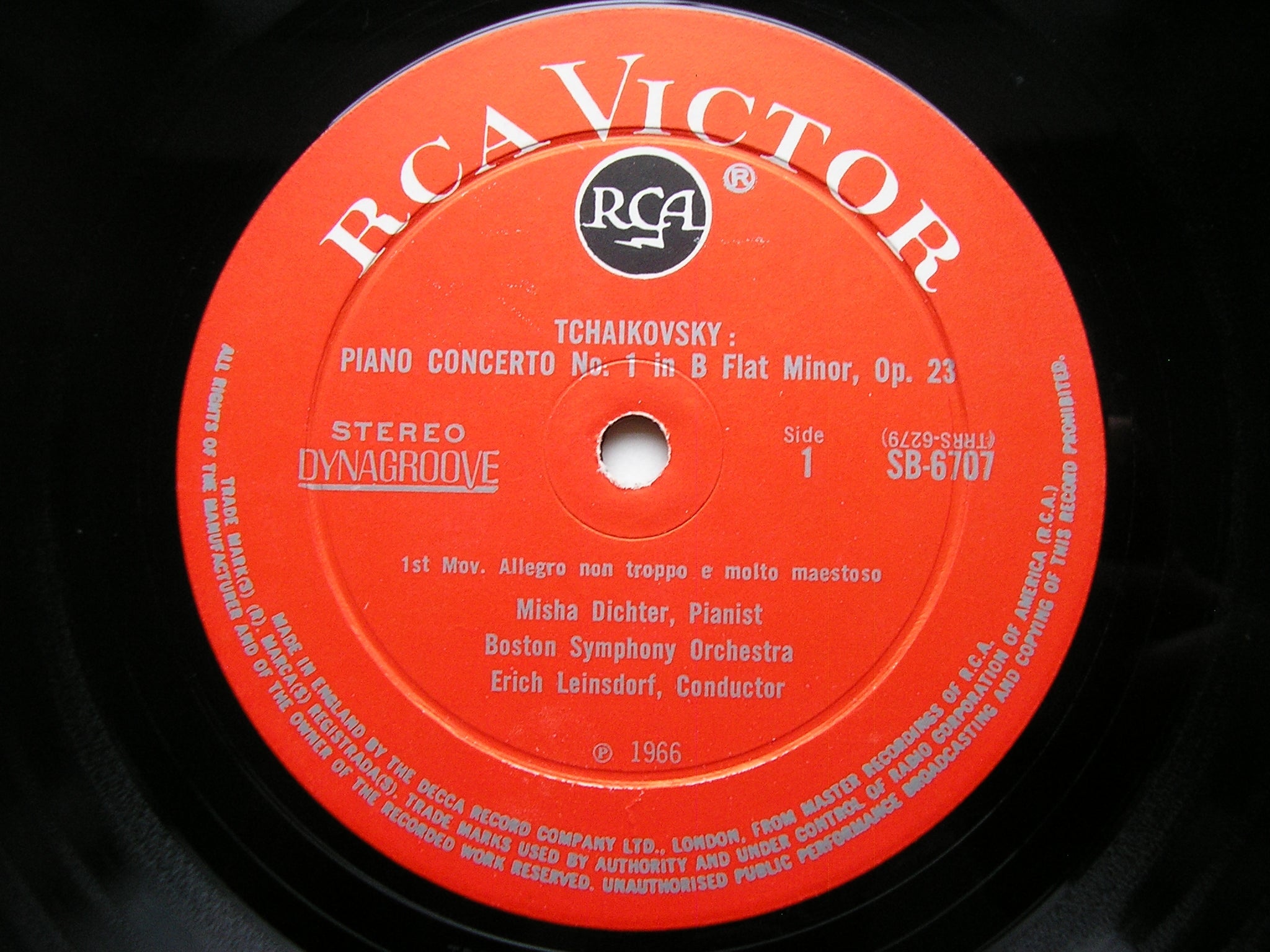 TCHAIKOVSKY: PIANO CONCERTO No. 1      DICHTER / BOSTON SYMPHONY / LEINSDORF      SB 6707