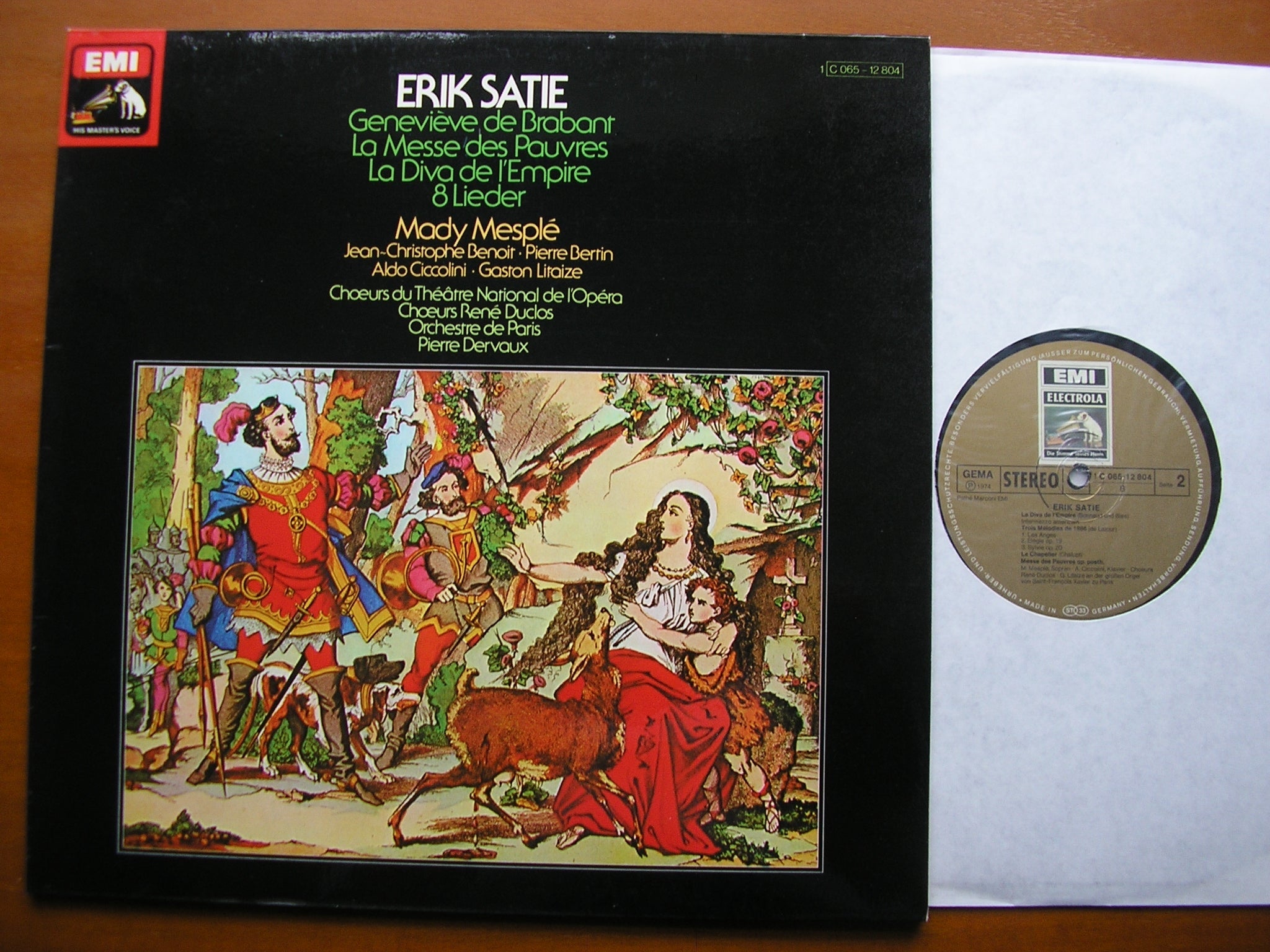 SATIE: GENEVIEVE DE BRABANT / LA MESSE DES PAUVRES / SONGS      MESPLE / ORCHESTRE DE PARIS / DERVAUX     065 - 12804