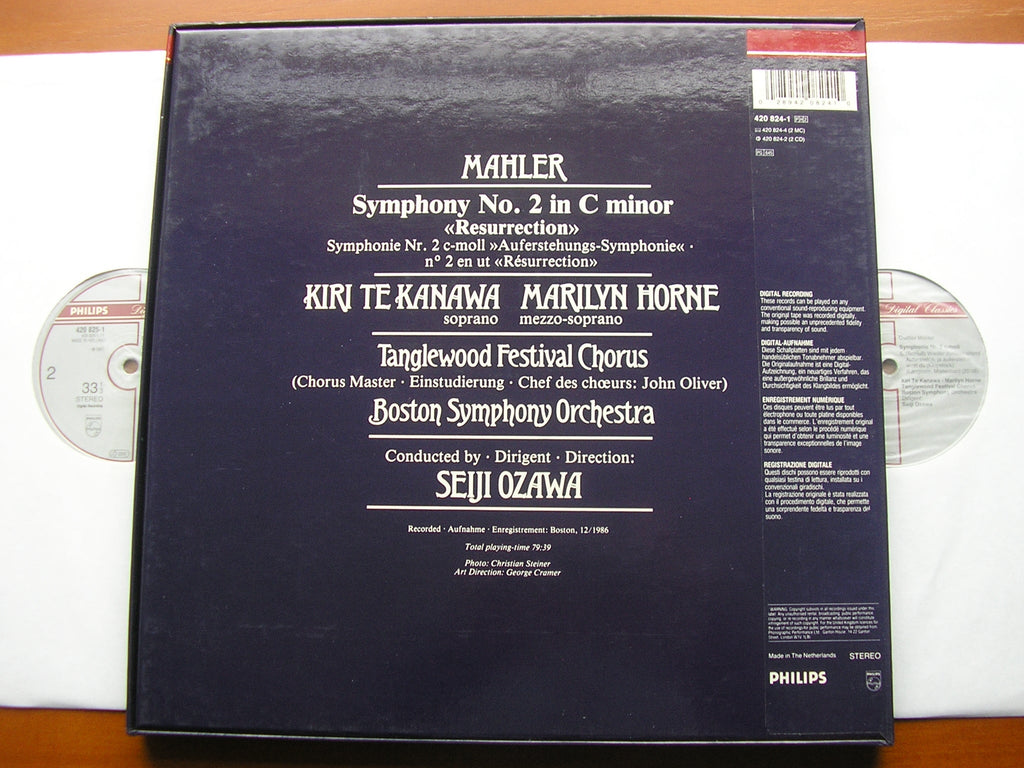 MAHLER: SYMPHONY No. 2 'Resurrection'    TE KANAWA / HORNE / BOSTON SYMPHONY ORCHESTRA / OZAWA    420 824