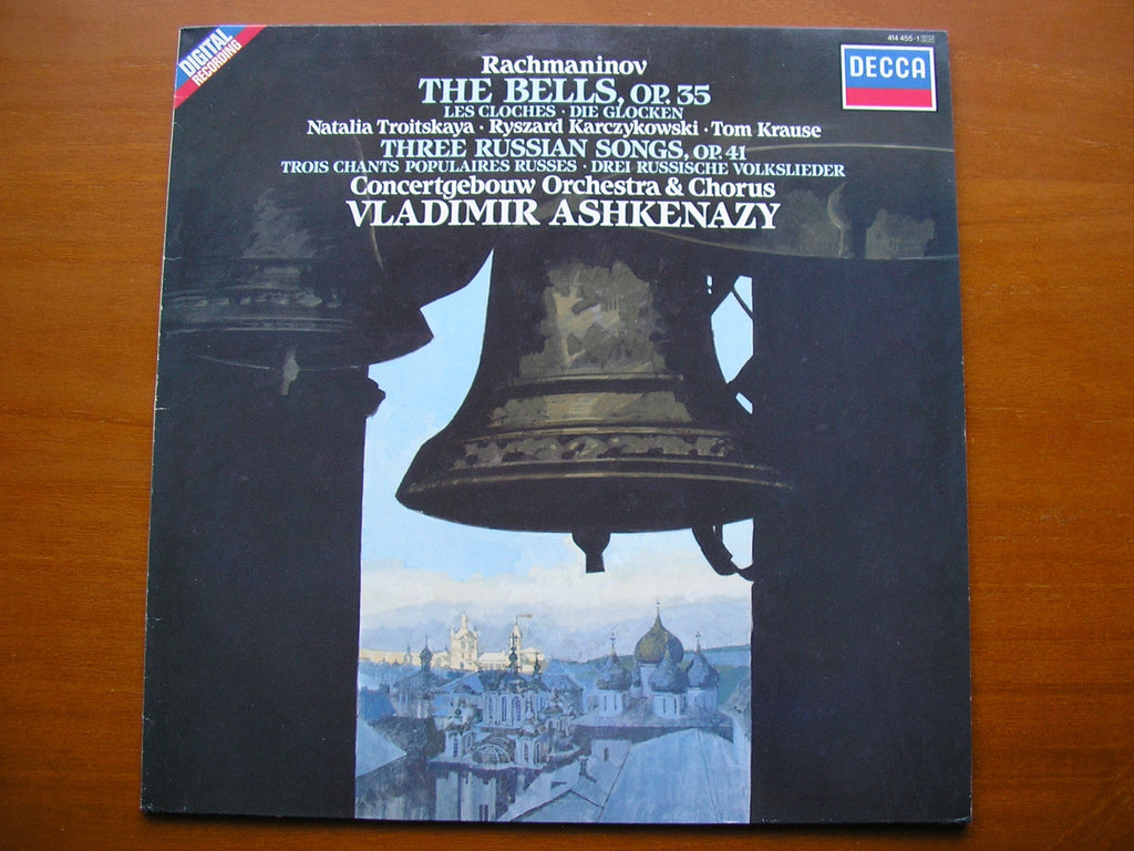 RACHMANINOV: THE BELLS / THREE RUSSIAN SONGS     SOLOISTS / CONCERTGEBOUW / ASHKENAZY     414 455