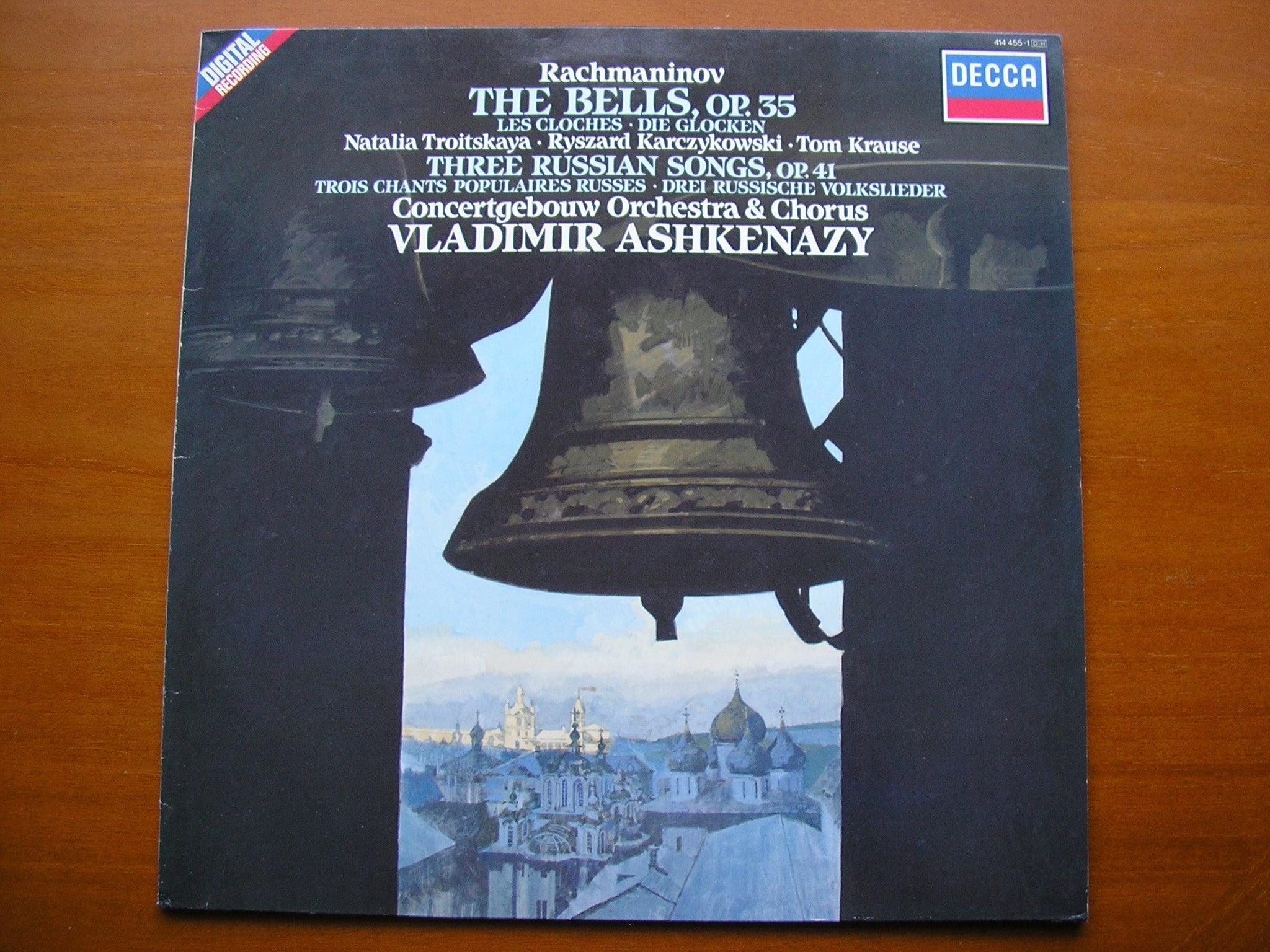 RACHMANINOV: THE BELLS / THREE RUSSIAN SONGS     SOLOISTS / CONCERTGEBOUW / ASHKENAZY     414 455