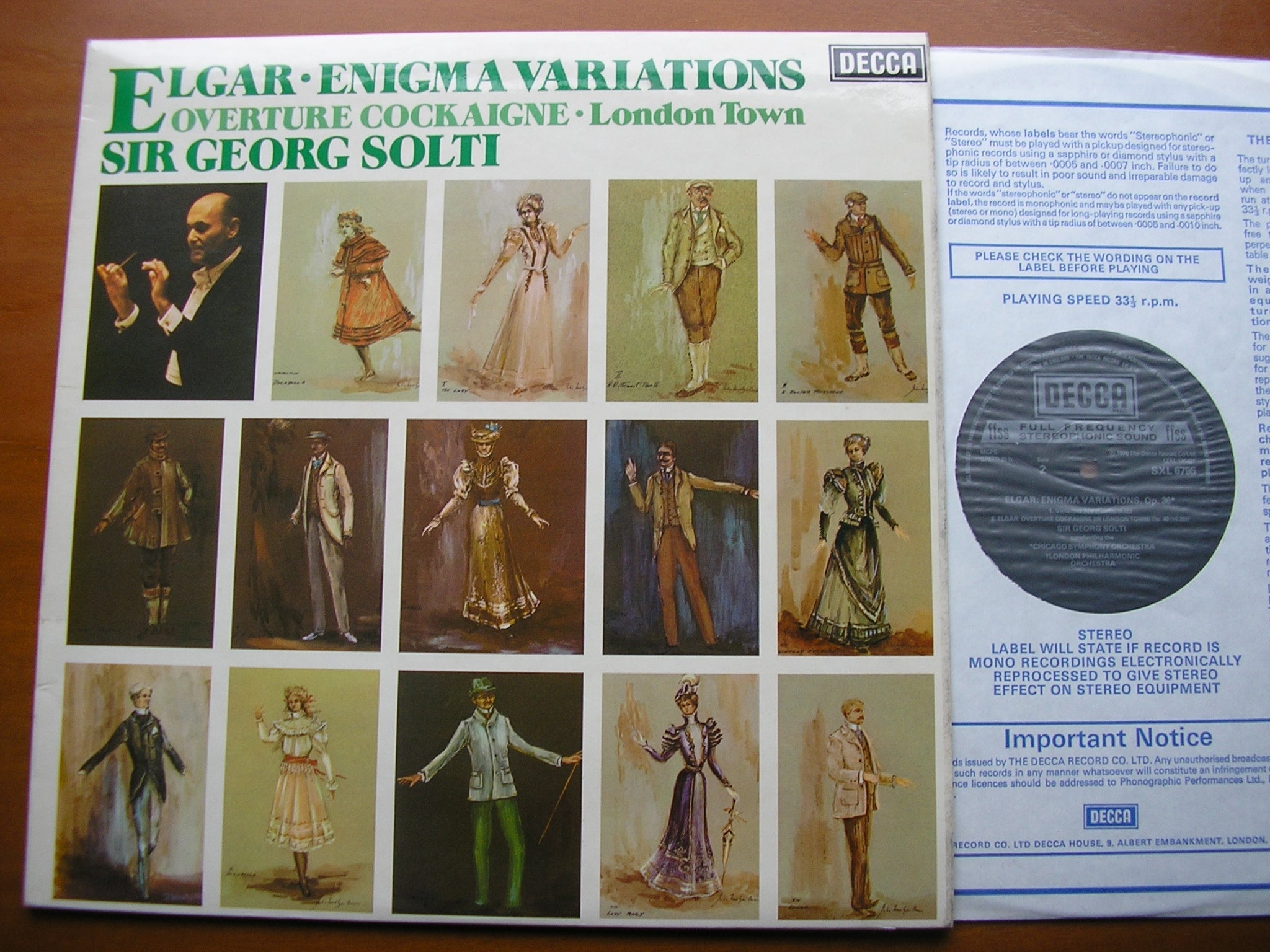 SXL 6795 ELGAR: ENIGMA VARIATIONS / OVERTURE COCKAIGNE SOLTI / LONDON PHILHARMONIC
