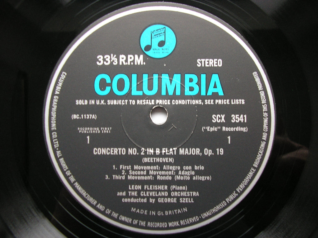 BEETHOVEN: PIANO CONCERTOS Nos. 2 & 4    FLEISHER / CLEVELAND ORCHESTRA / SZELL    SCX  3541