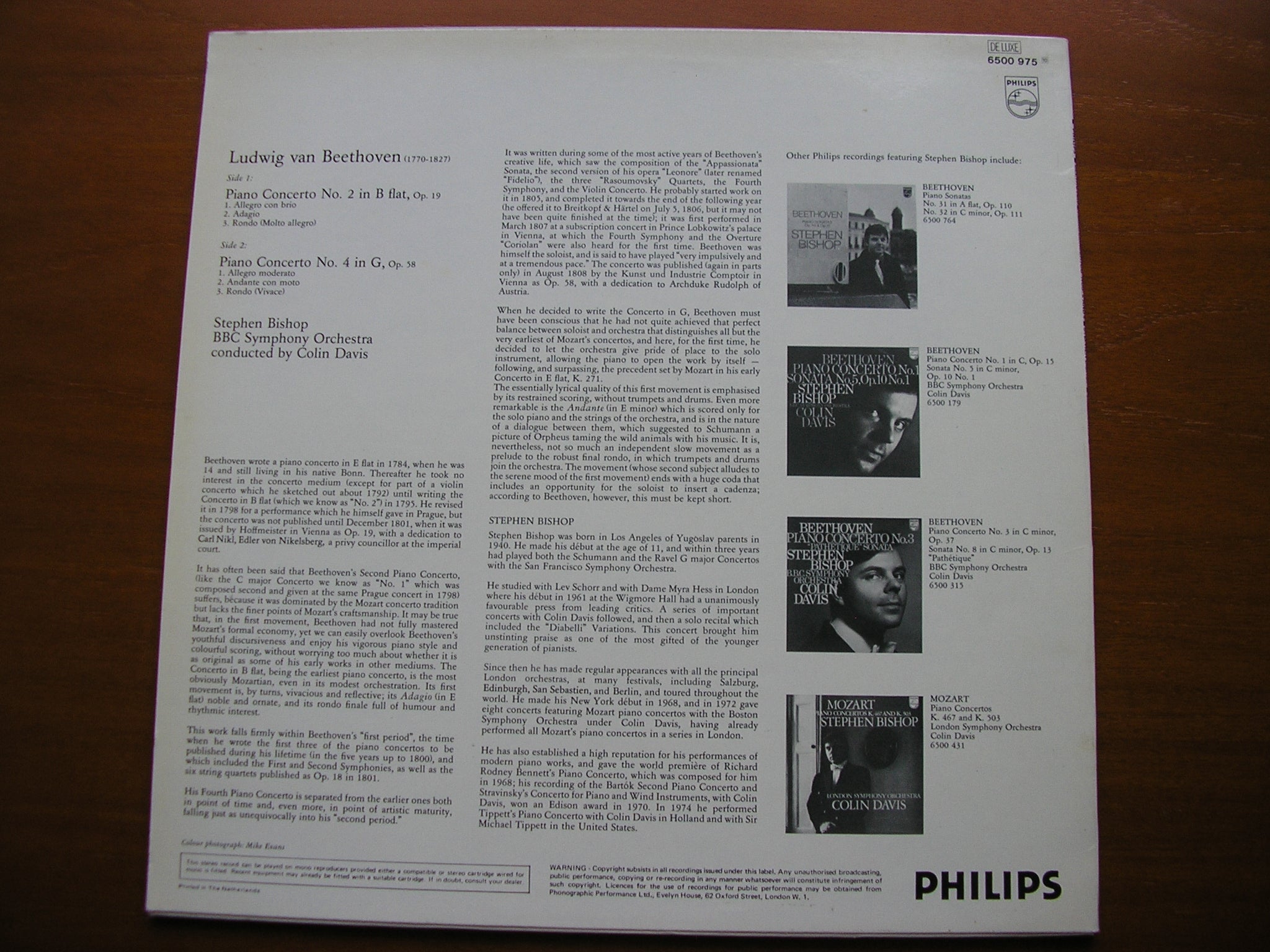 BEETHOVEN: PIANO CONCERTOS Nos. 2 & 4    BISHOP / BBC SYMPHONY / DAVIS    6500 975