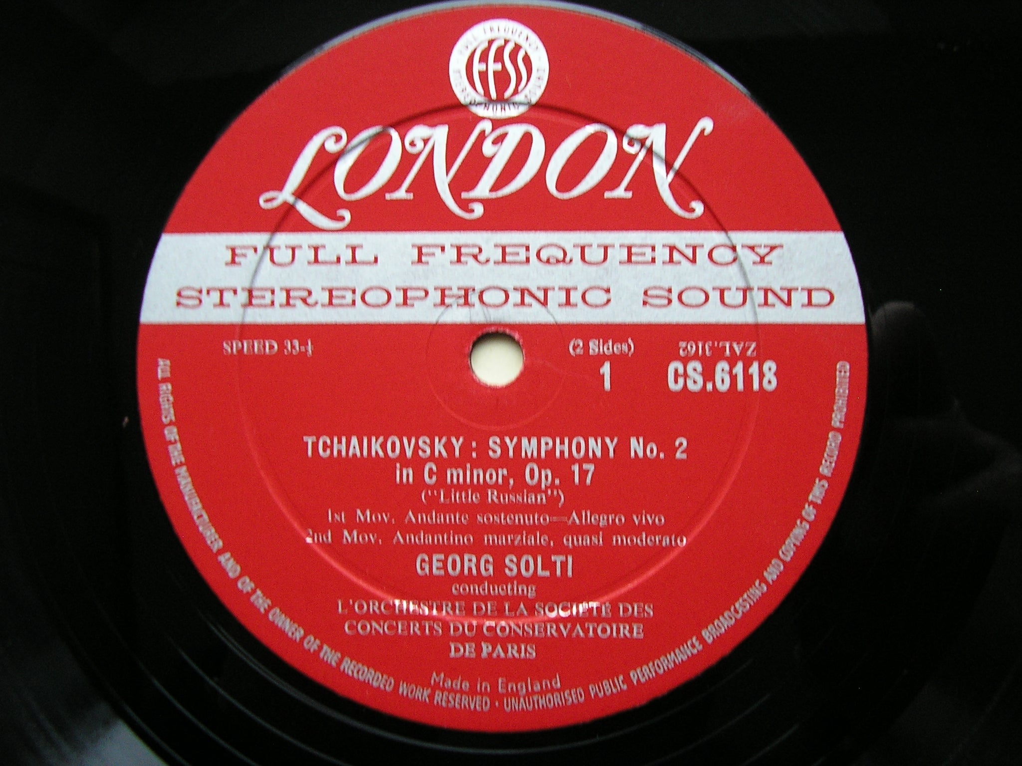 TCHAIKOVSKY: SYMPHONY No. 2 'Little Russian'   SOLTI / PARIS CONSERVATOIRE   CS 6118