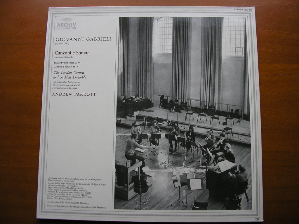 GABRIELI: CANZONI E SONATE 1597-1615     THE LONDON CORNET & SACKBUT ENSEMBLE / PARROTT     2533 406