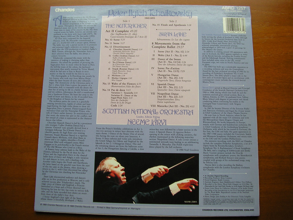 TCHAIKOVSKY: THE NUTCRACKER Act 11 Complete / SWAN LAKE Excerpts   JARVI / SCOTTISH NATIONAL ORCHESTRA   ABRD 1257