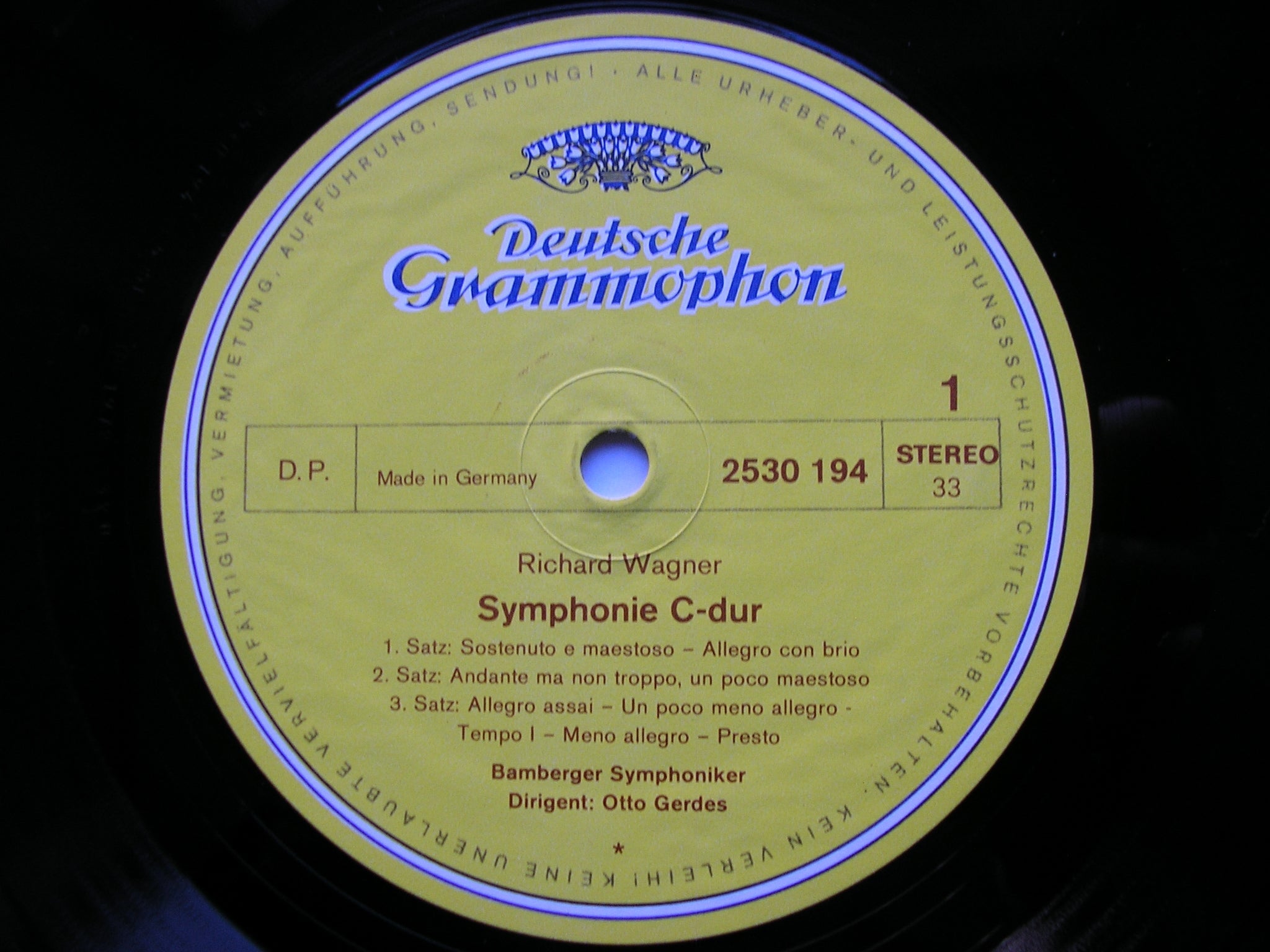 WAGNER: SYMPHONY in C / FAUST OVERTURE / RIENZI OVERTURE     GERDES / BAMBERG SYMPHONY   2530 194