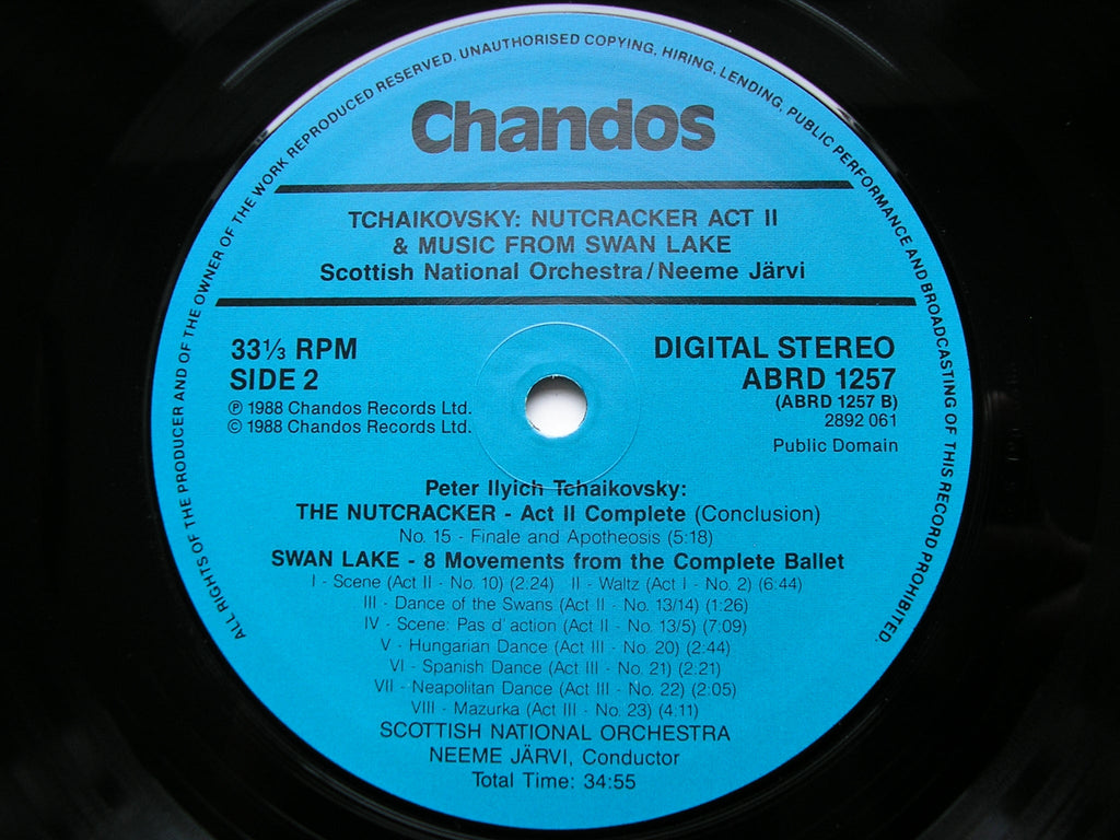 TCHAIKOVSKY: THE NUTCRACKER Act 11 Complete / SWAN LAKE Excerpts   JARVI / SCOTTISH NATIONAL ORCHESTRA   ABRD 1257